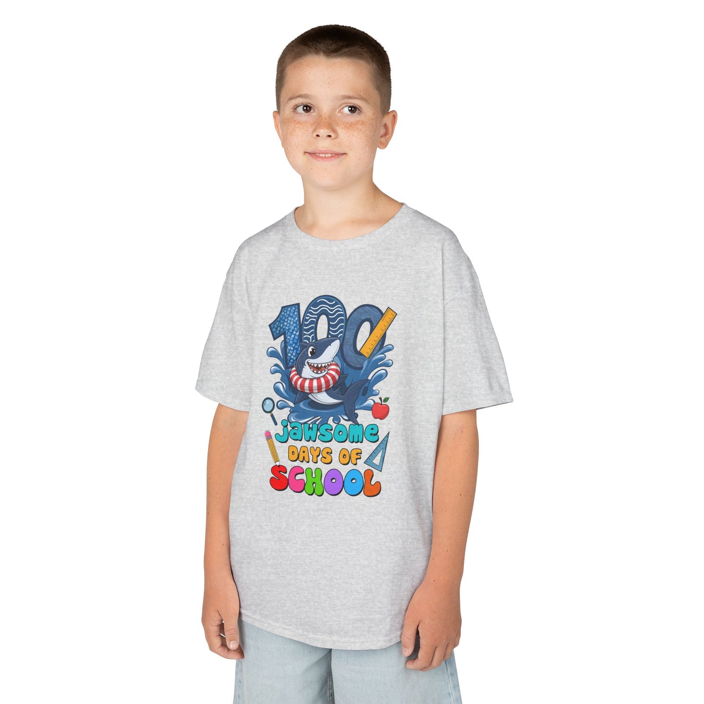 "100 Jawsome Days of School" Children's Heavy Cotton Tee