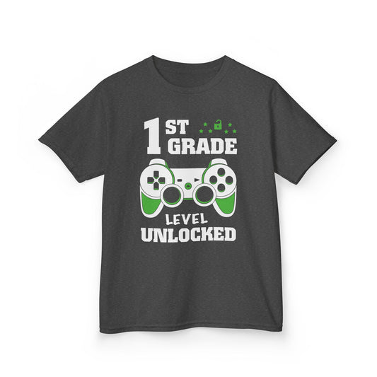 "1st Grade Level Unlocked" Children's Heavy Cotton Tee