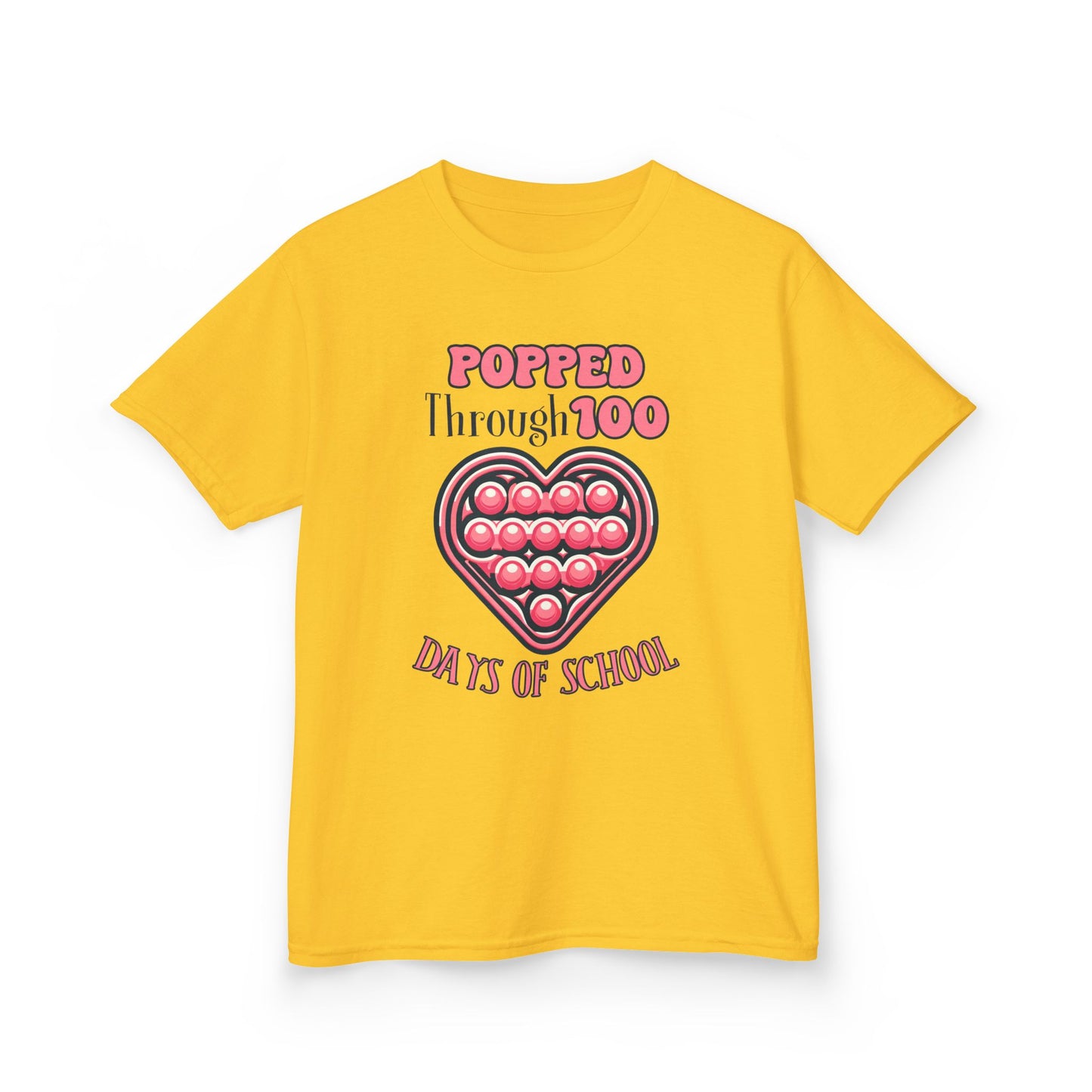 "Popped Through 100 Days of School" Children's Heavy Cotton Tee