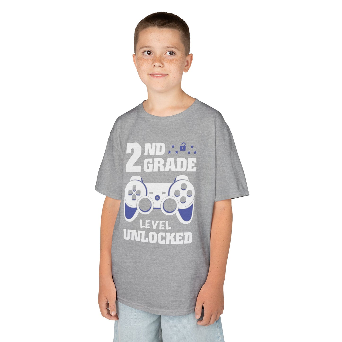 "2nd Grade Level Unlocked" Children's Heavy Cotton Tee