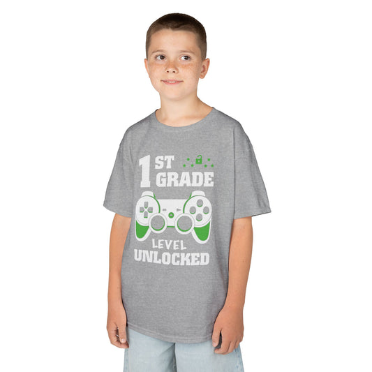 "1st Grade Level Unlocked" Children's Heavy Cotton Tee