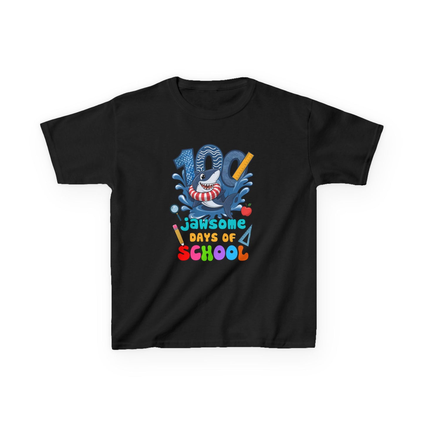 "100 Jawsome Days of School" Children's Heavy Cotton Tee