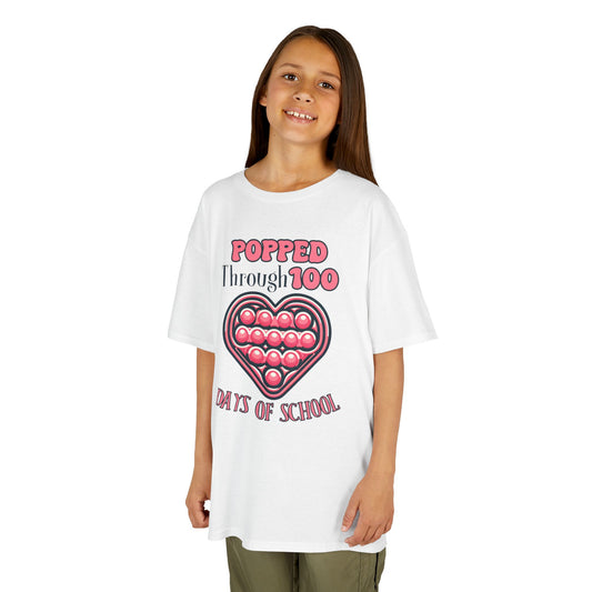 "Popped Through 100 Days of School" Children's Heavy Cotton Tee