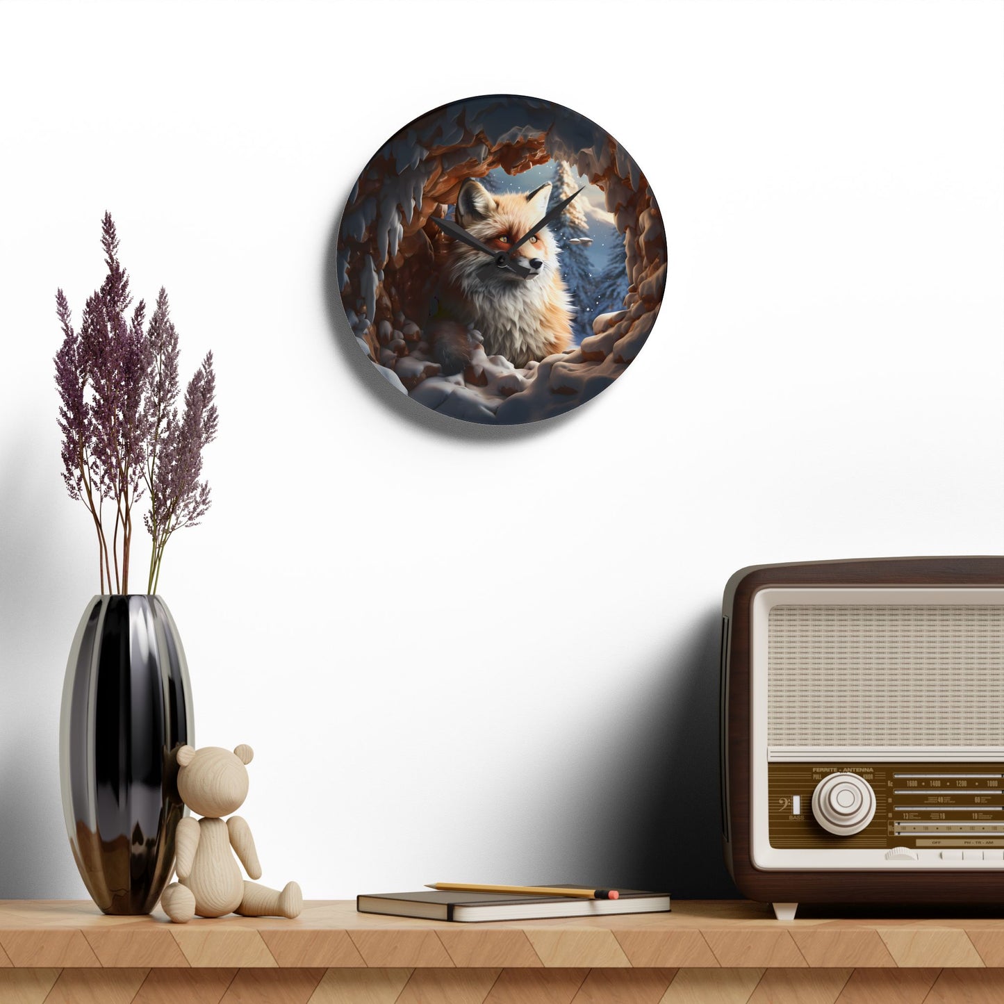 Cave Fox Wall Clock