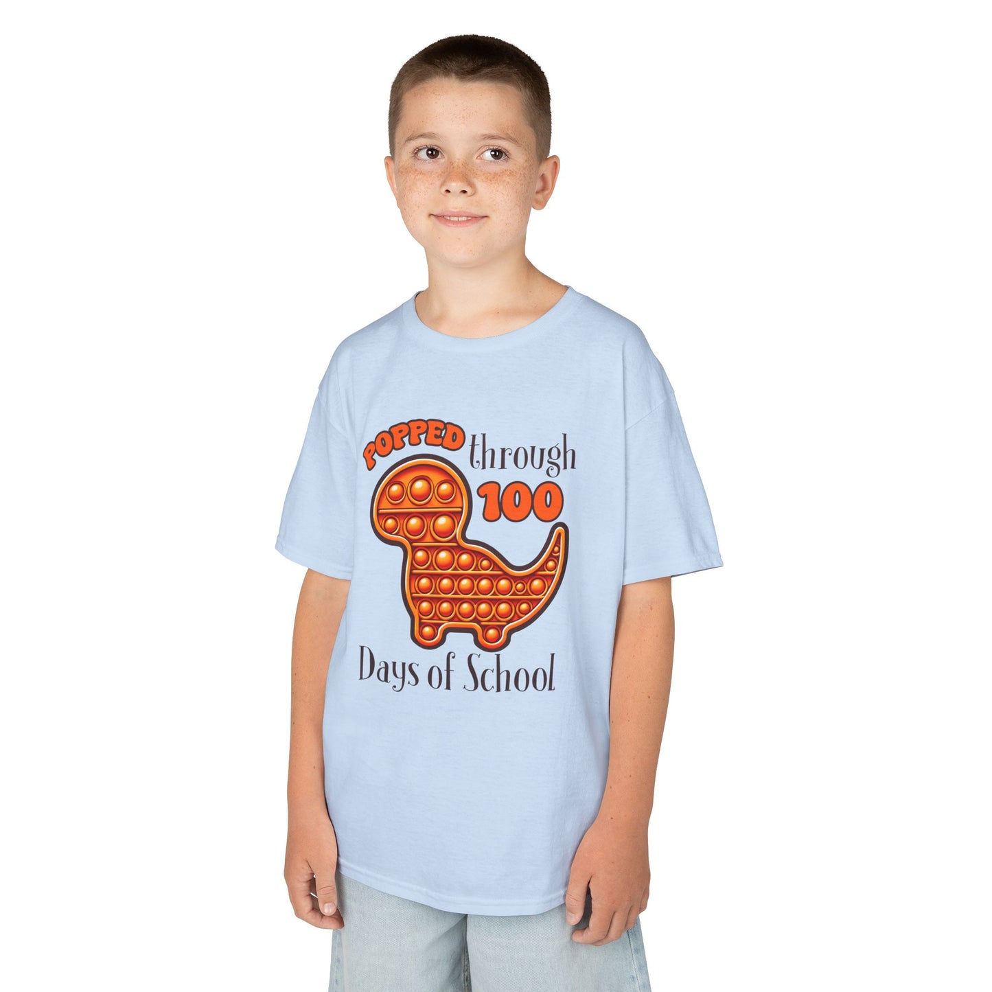 "Popped Through 100 Days of School" Children's Heavy Cotton Tee