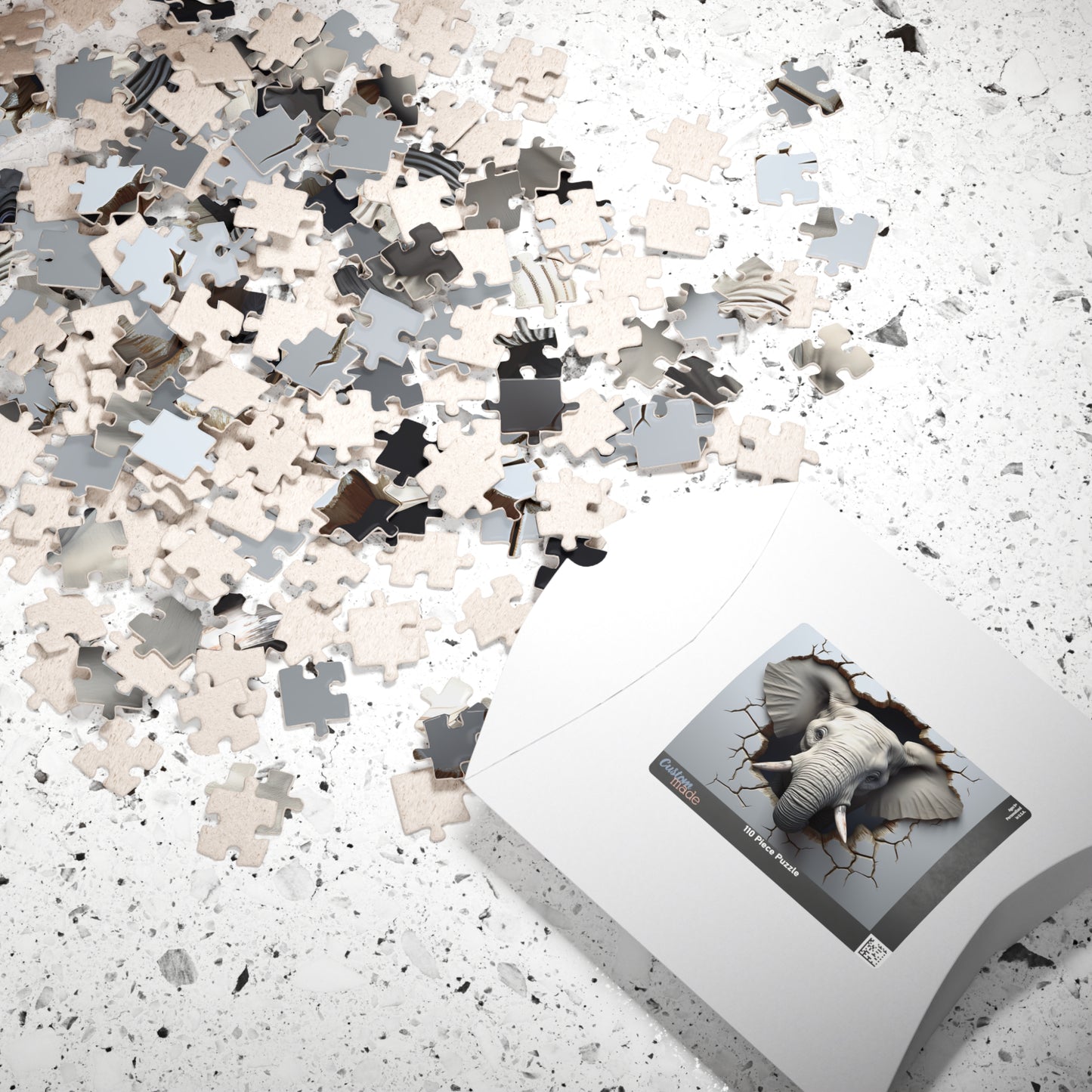 3D Elephant Breaking Wall Puzzle