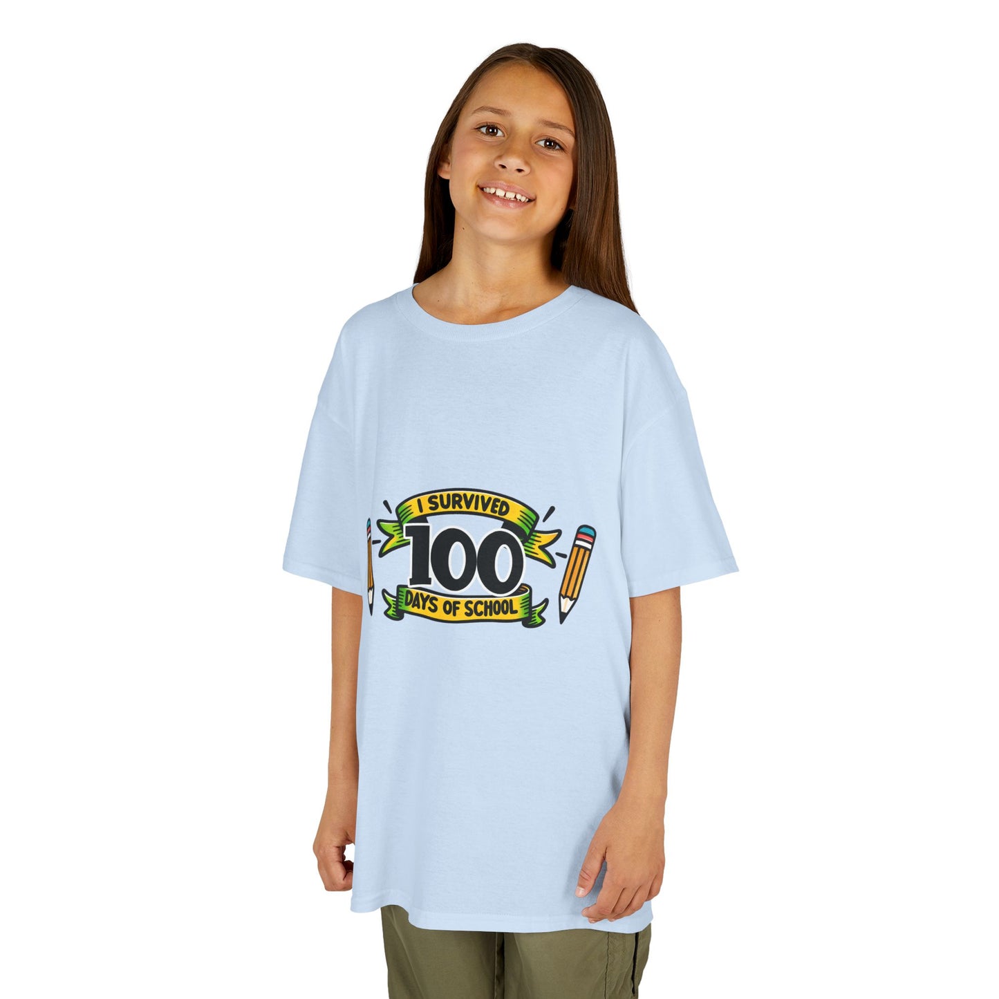 "I Survived 100 Days of School" Children's Heavy Cotton Tee
