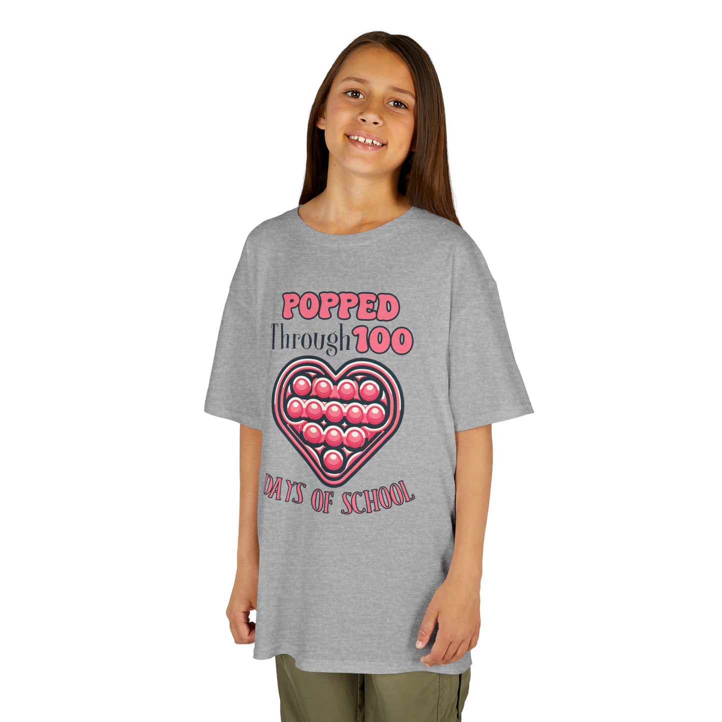"Popped Through 100 Days of School" Children's Heavy Cotton Tee