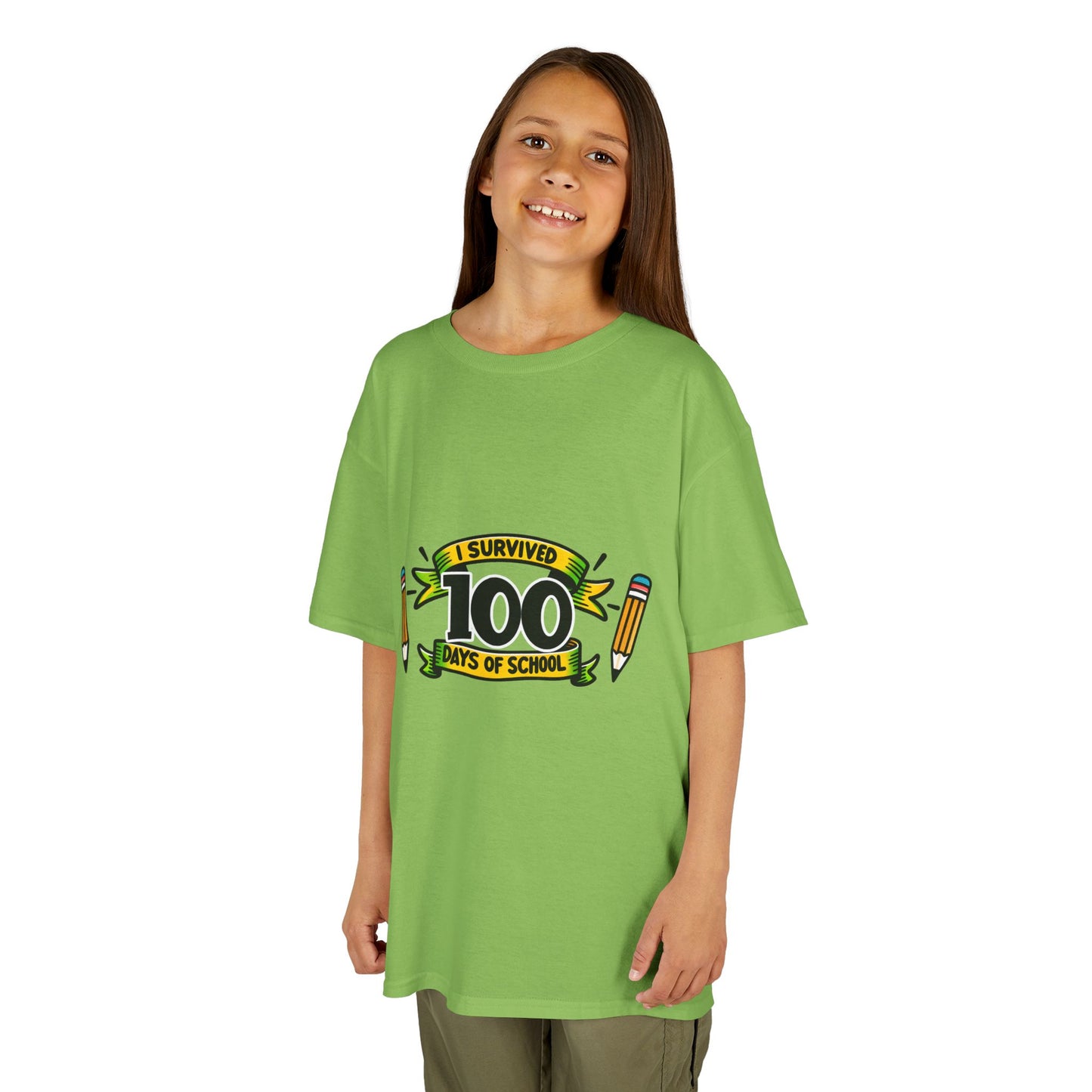 "I Survived 100 Days of School" Children's Heavy Cotton Tee