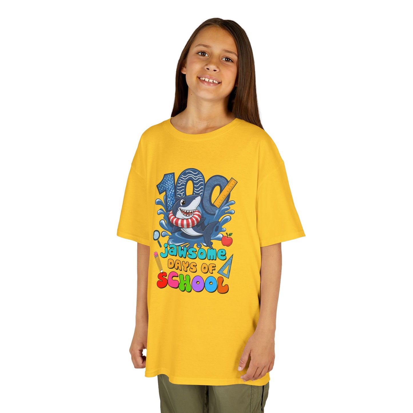 "100 Jawsome Days of School" Children's Heavy Cotton Tee