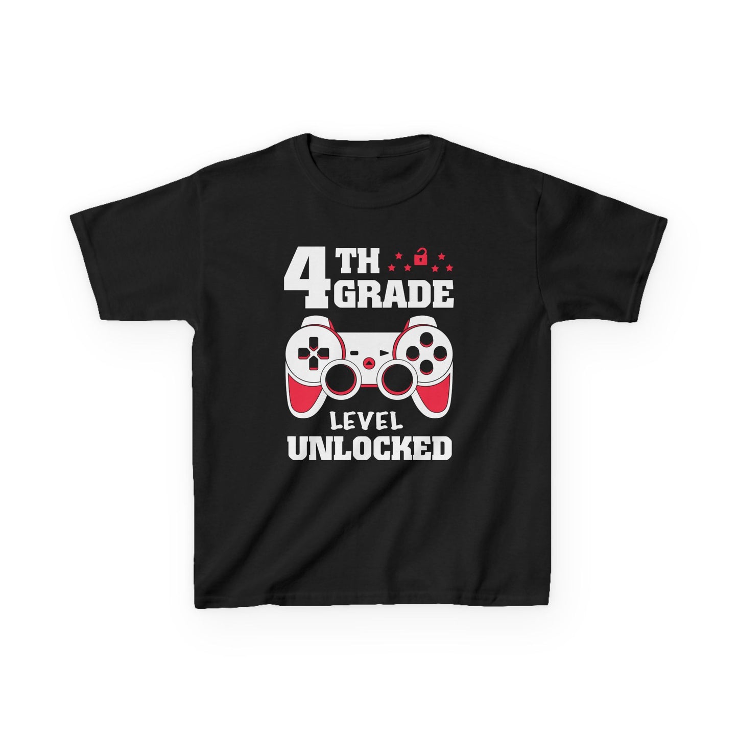 "4th Grade Level Unlocked" Children's Heavy Cotton Tee