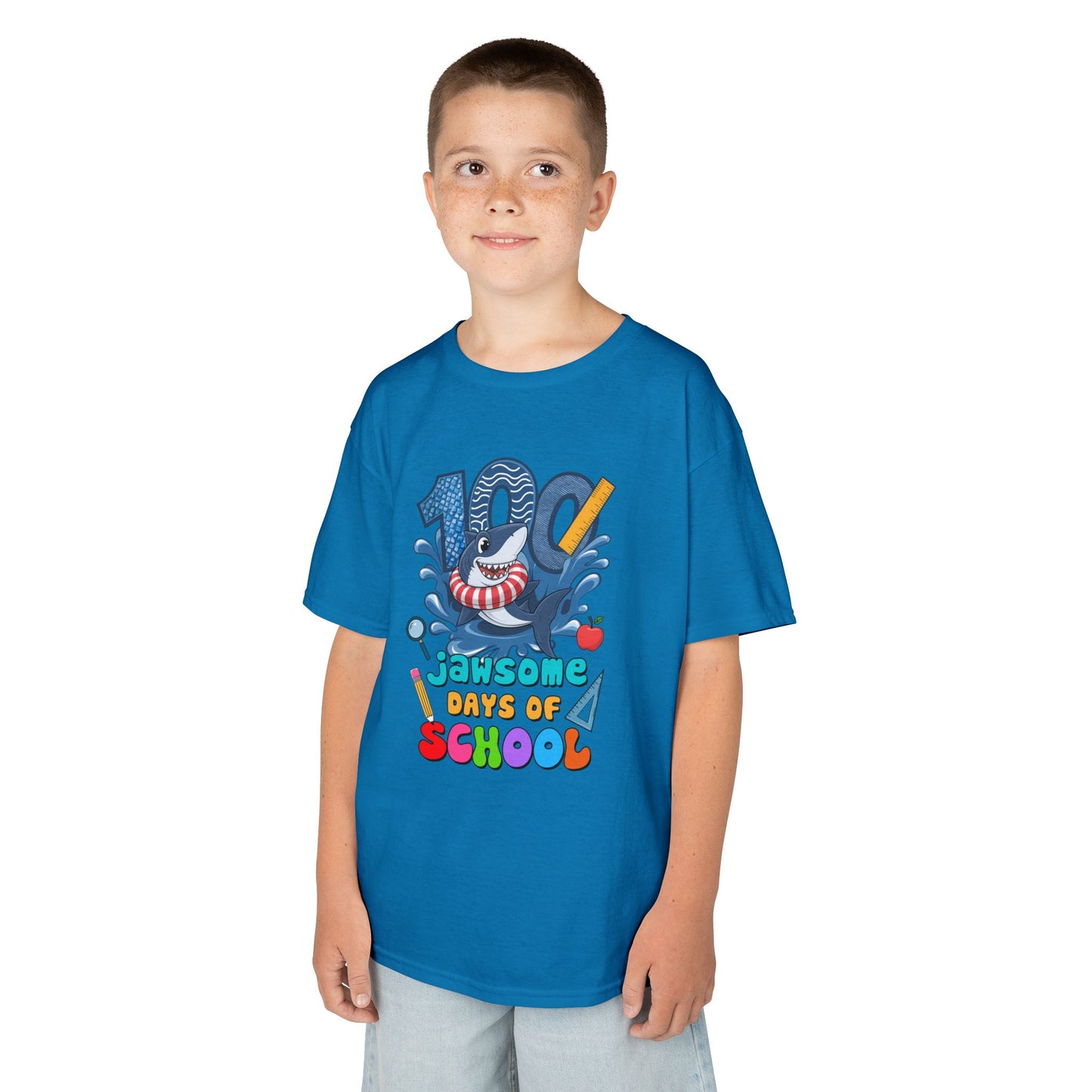 "100 Jawsome Days of School" Children's Heavy Cotton Tee