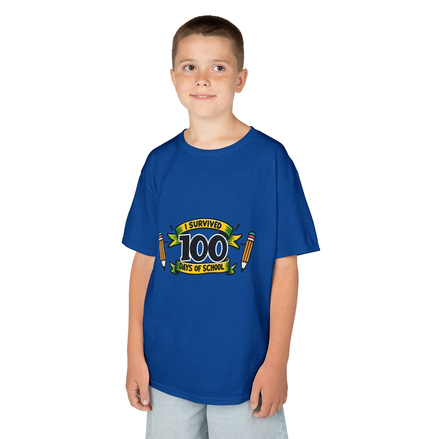 "I Survived 100 Days of School" Children's Heavy Cotton Tee