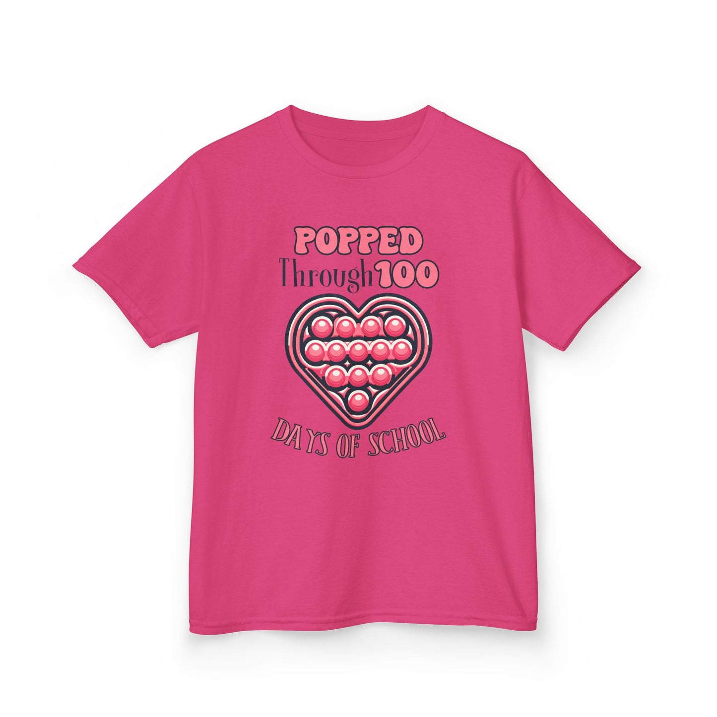 "Popped Through 100 Days of School" Children's Heavy Cotton Tee