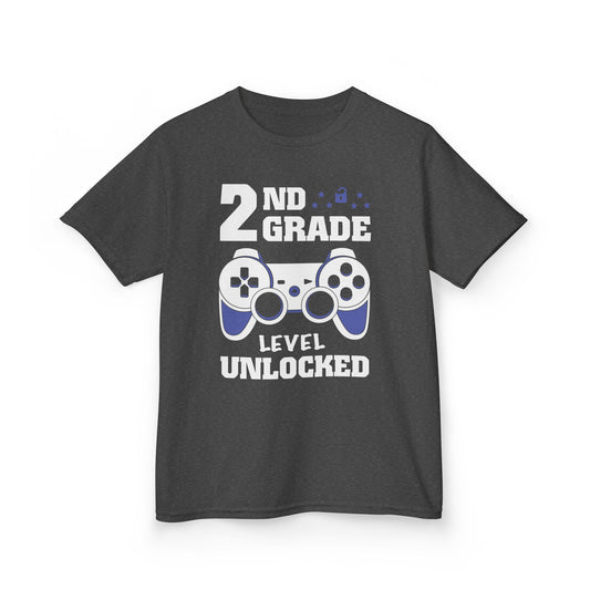"2nd Grade Level Unlocked" Children's Heavy Cotton Tee