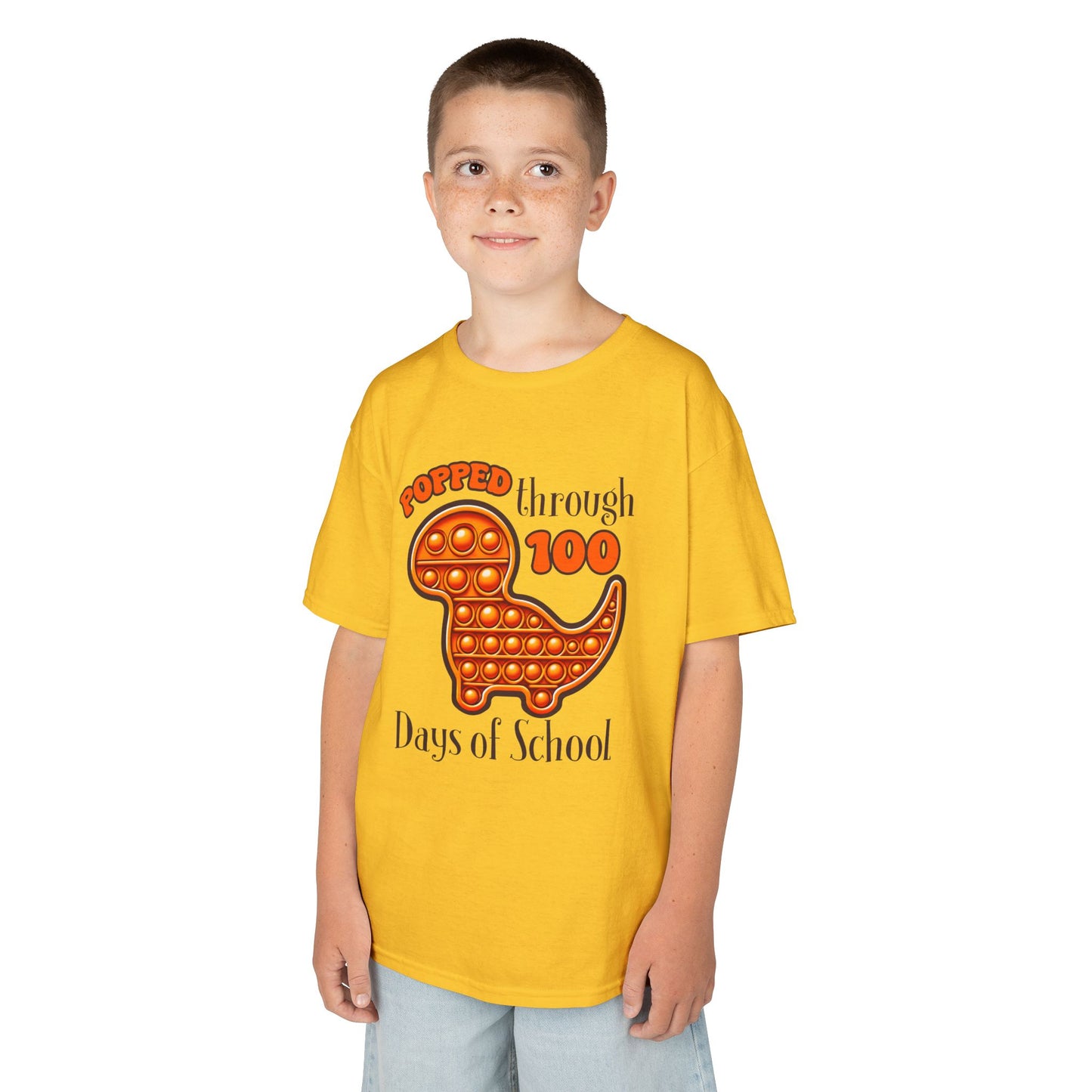 "Popped Through 100 Days of School" Children's Heavy Cotton Tee