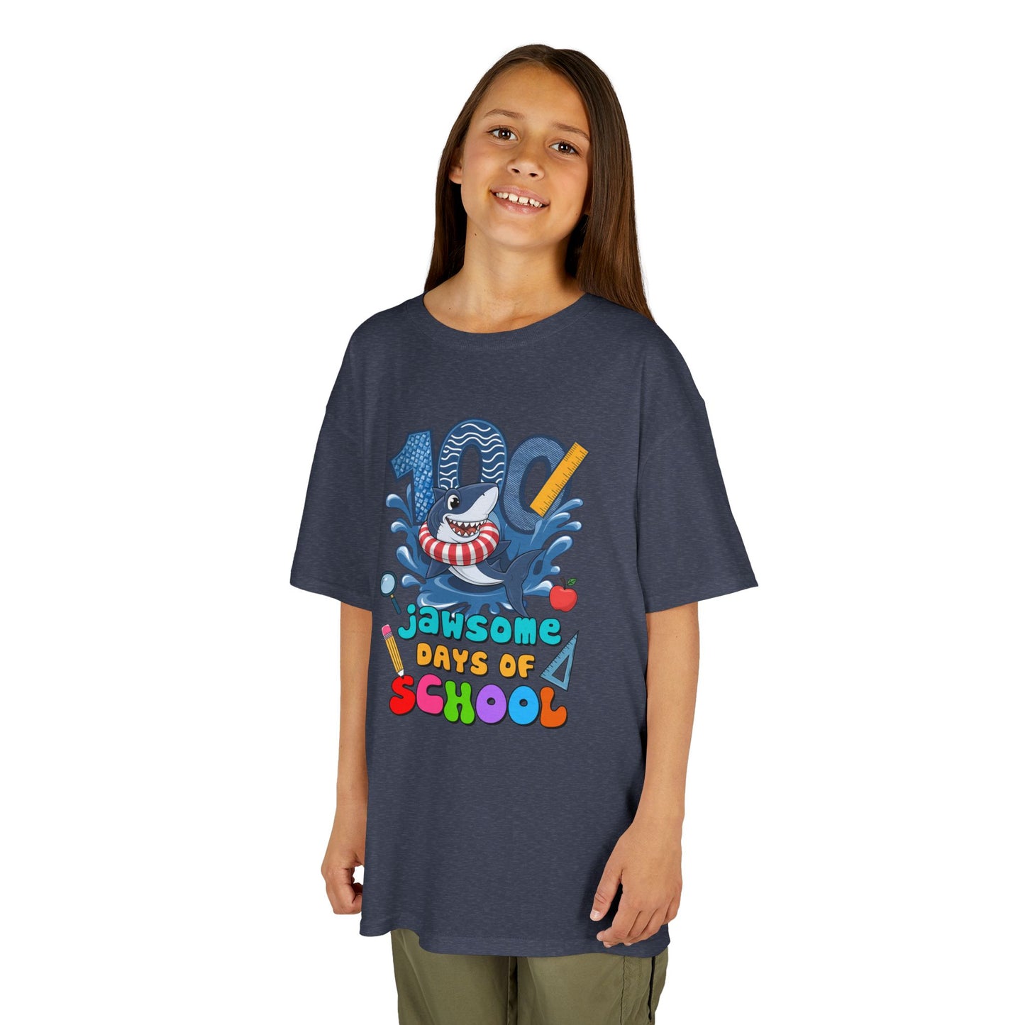 "100 Jawsome Days of School" Children's Heavy Cotton Tee