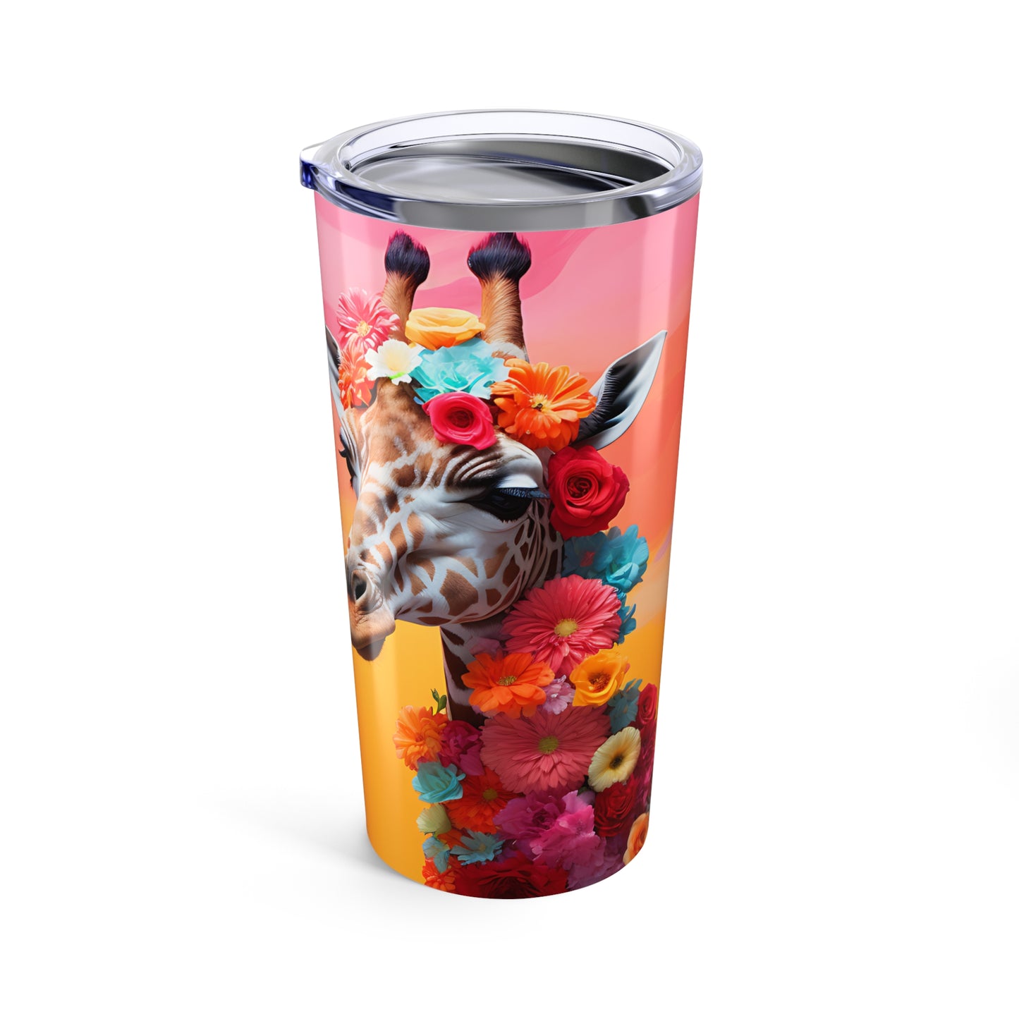 Floral Giraffe 20oz Tumbler