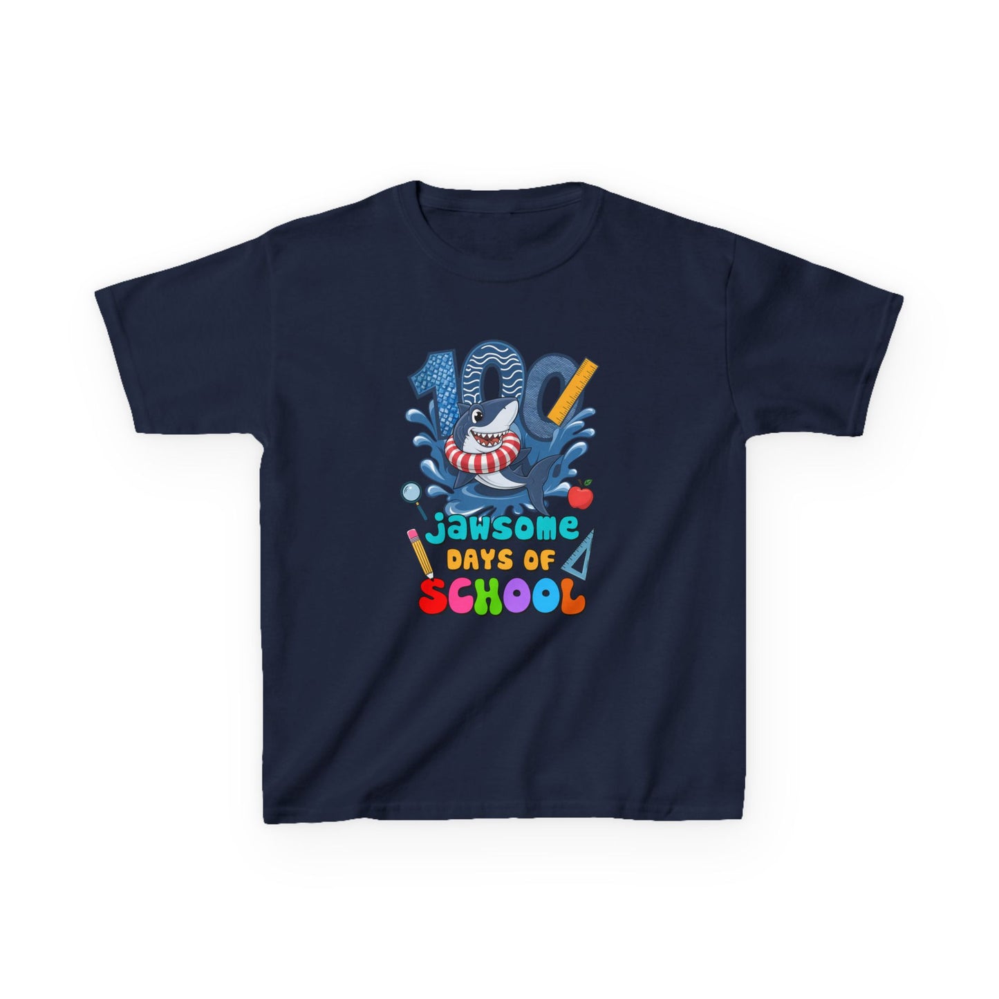 "100 Jawsome Days of School" Children's Heavy Cotton Tee