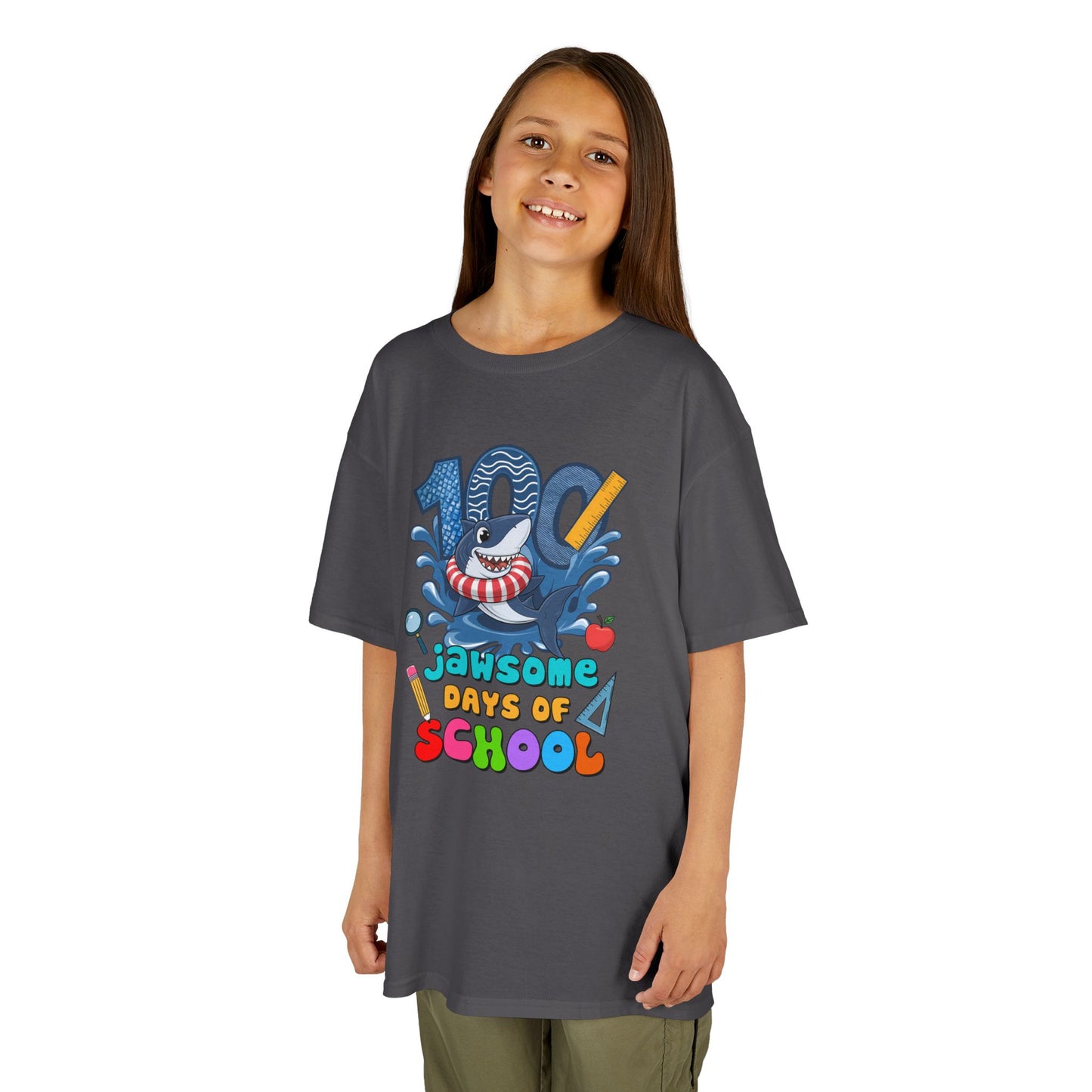 "100 Jawsome Days of School" Children's Heavy Cotton Tee