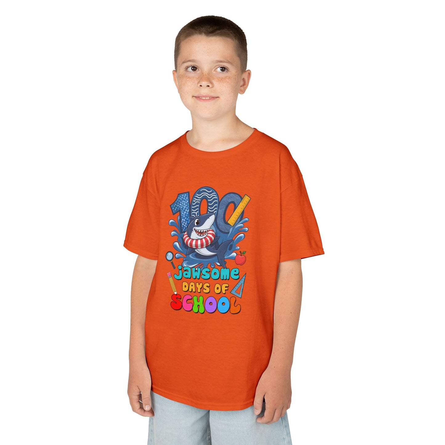 "100 Jawsome Days of School" Children's Heavy Cotton Tee