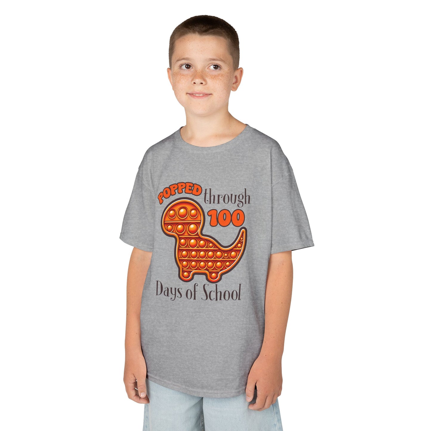 "Popped Through 100 Days of School" Children's Heavy Cotton Tee