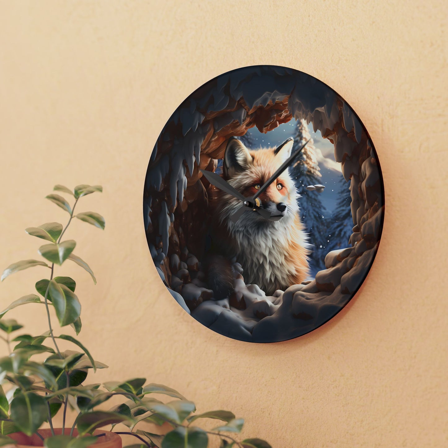 Cave Fox Wall Clock