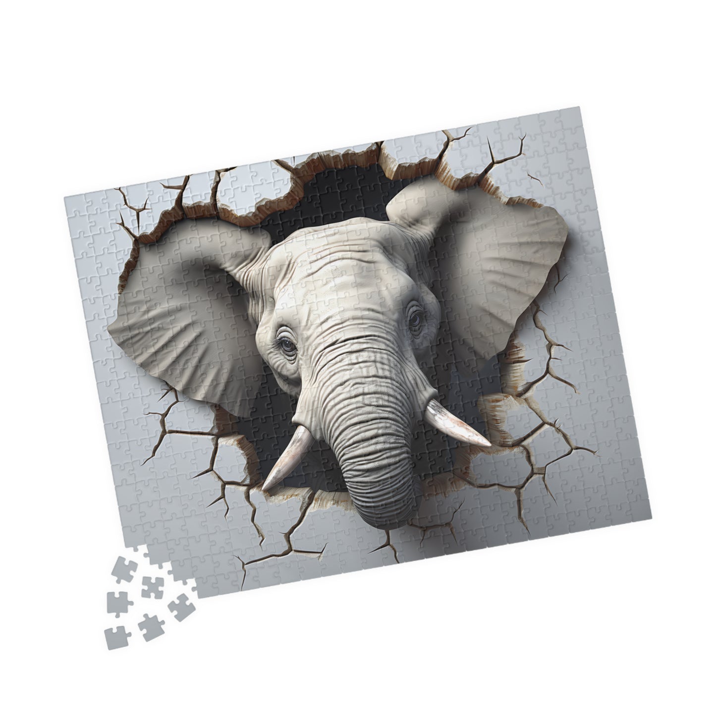 3D Elephant Breaking Wall Puzzle