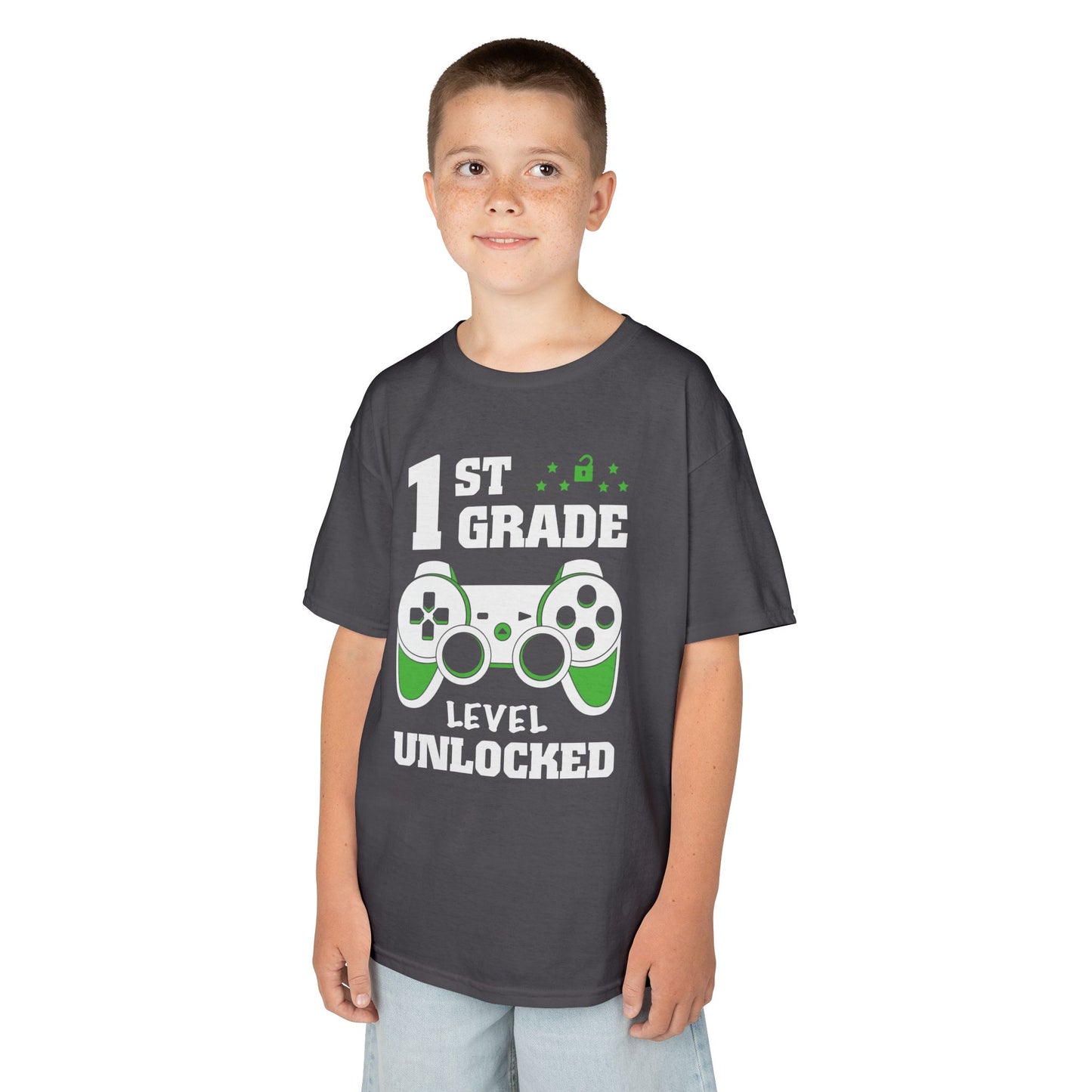 "1st Grade Level Unlocked" Children's Heavy Cotton Tee