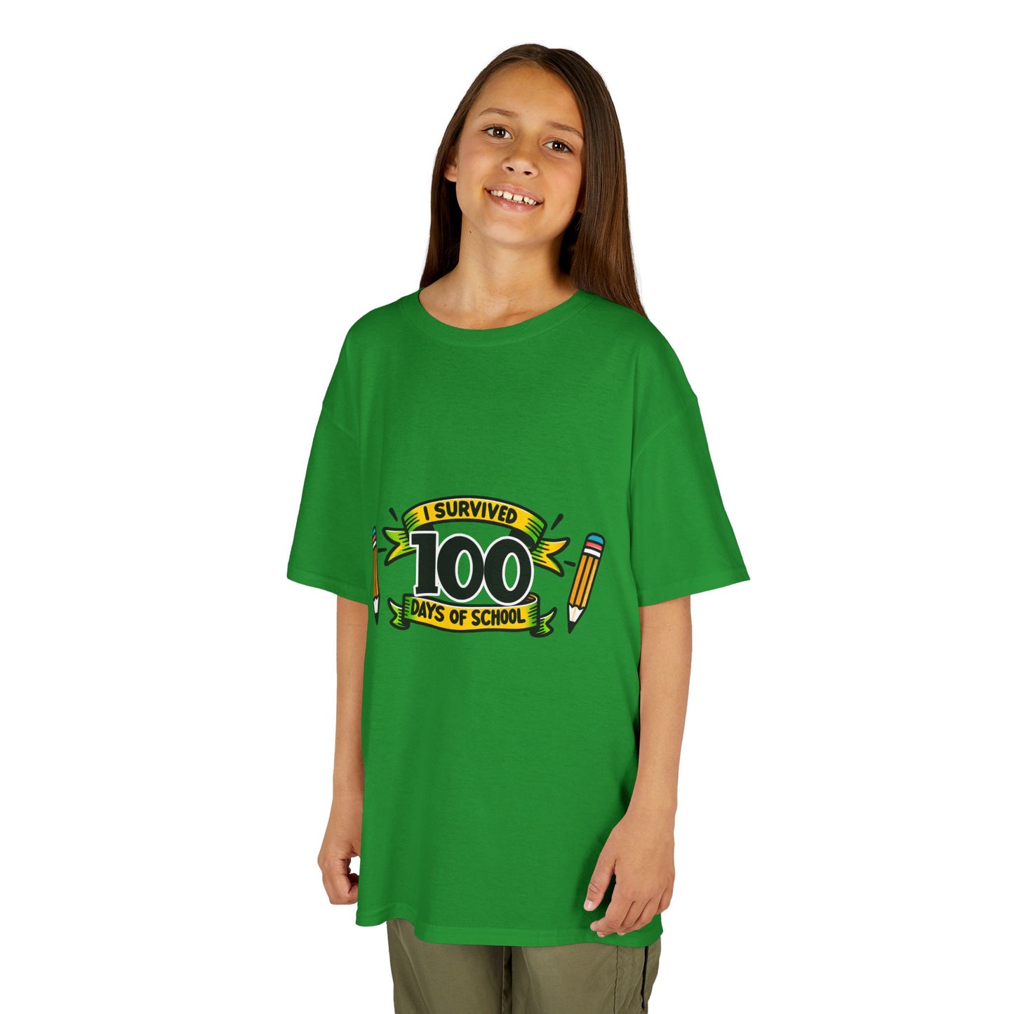 "I Survived 100 Days of School" Children's Heavy Cotton Tee