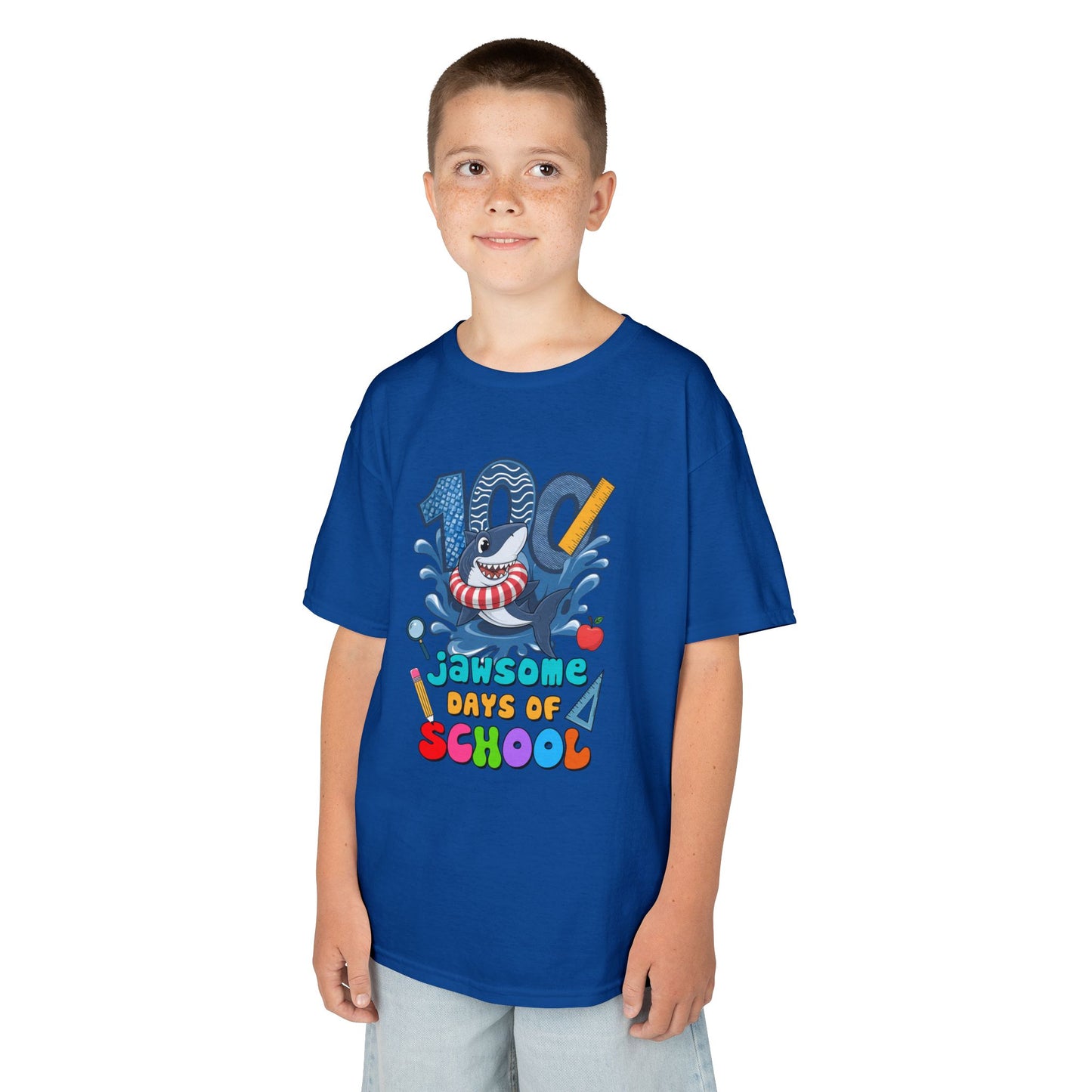 "100 Jawsome Days of School" Children's Heavy Cotton Tee