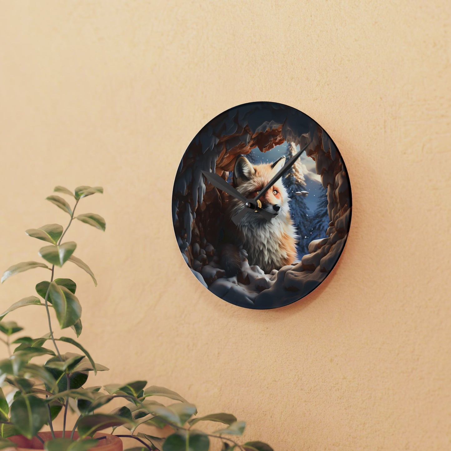 Cave Fox Wall Clock