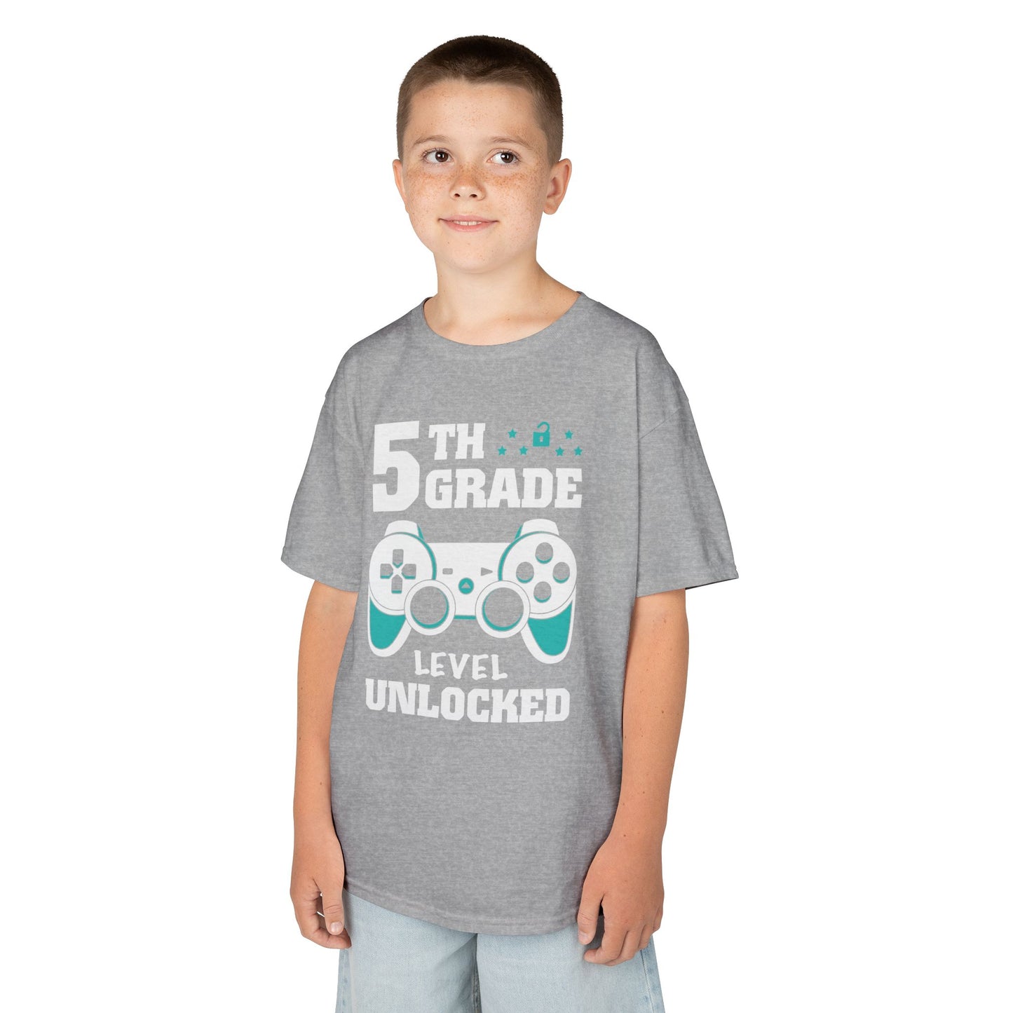 "5th Grade Level Unlocked" Children's Heavy Cotton Tee