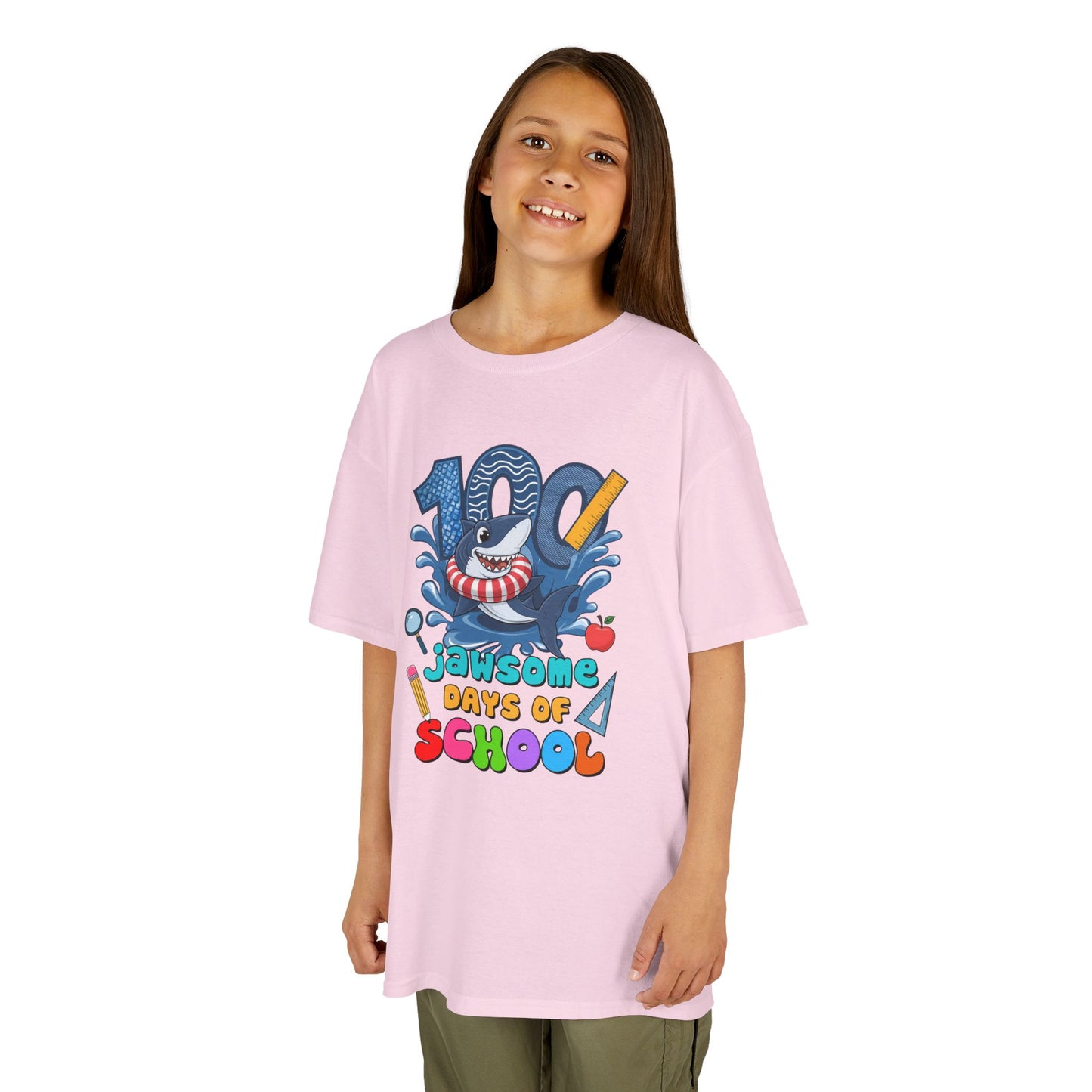 "100 Jawsome Days of School" Children's Heavy Cotton Tee