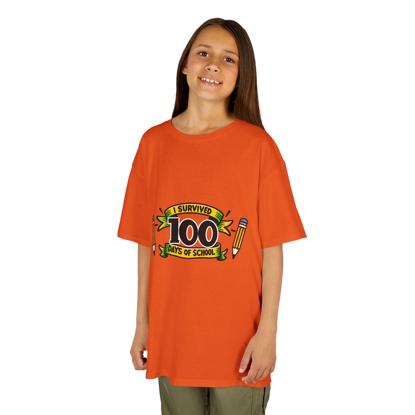 "I Survived 100 Days of School" Children's Heavy Cotton Tee