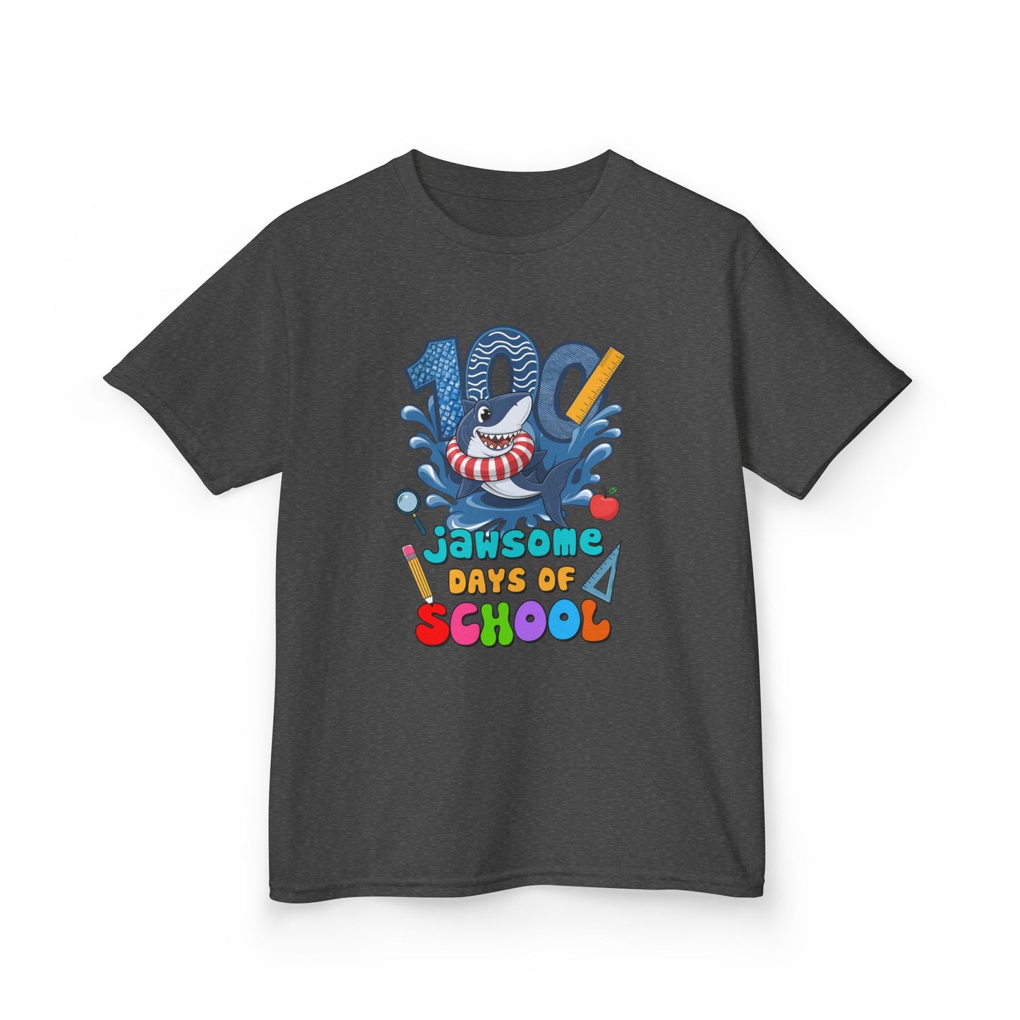 "100 Jawsome Days of School" Children's Heavy Cotton Tee