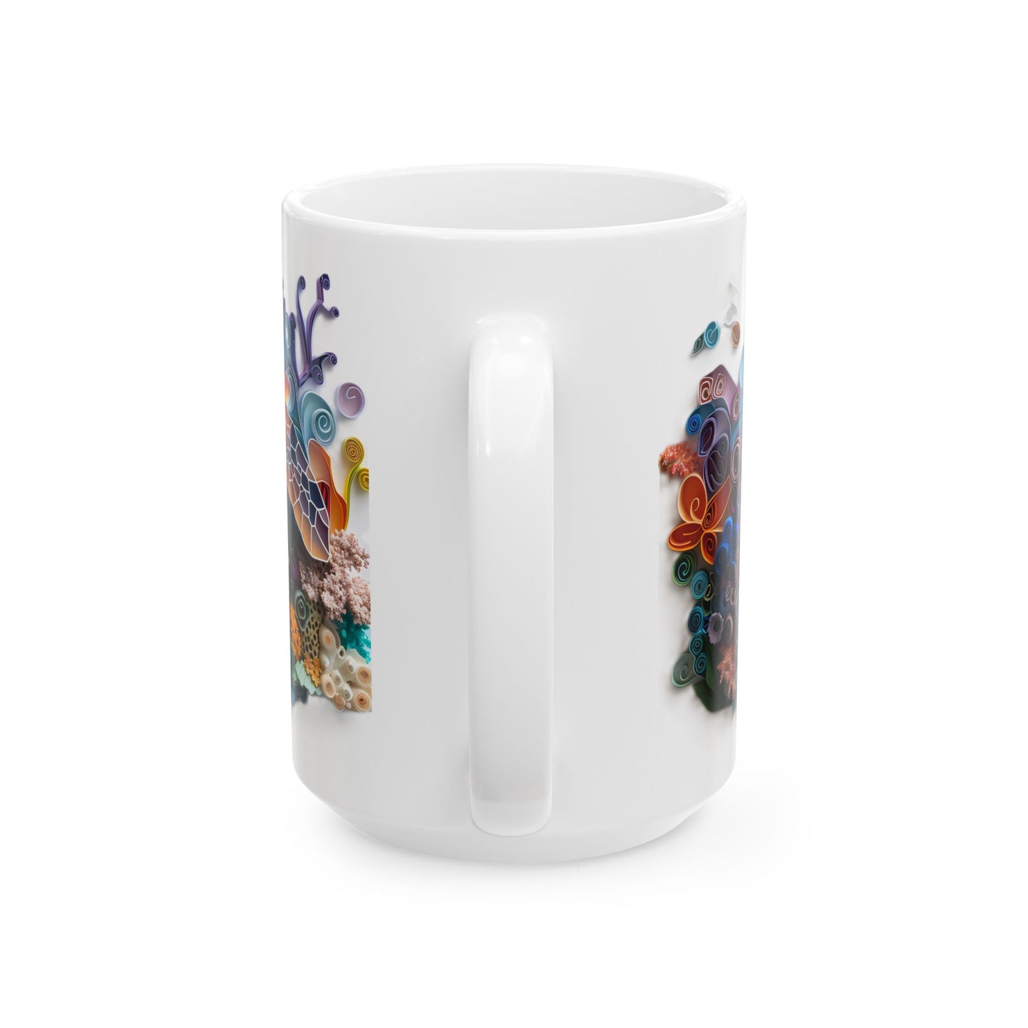 Sea Turtle Ocean Ceramic Mug - Colorful Underwater Wildlife Coffee Cup (11oz & 15oz)