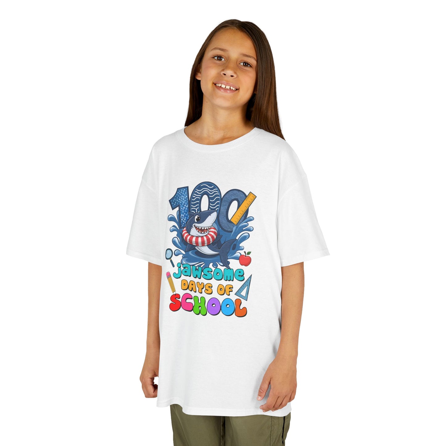 "100 Jawsome Days of School" Children's Heavy Cotton Tee