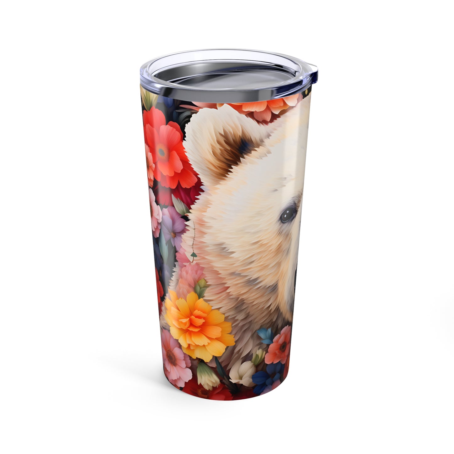 Floral Polar Bear 20oz Tumbler