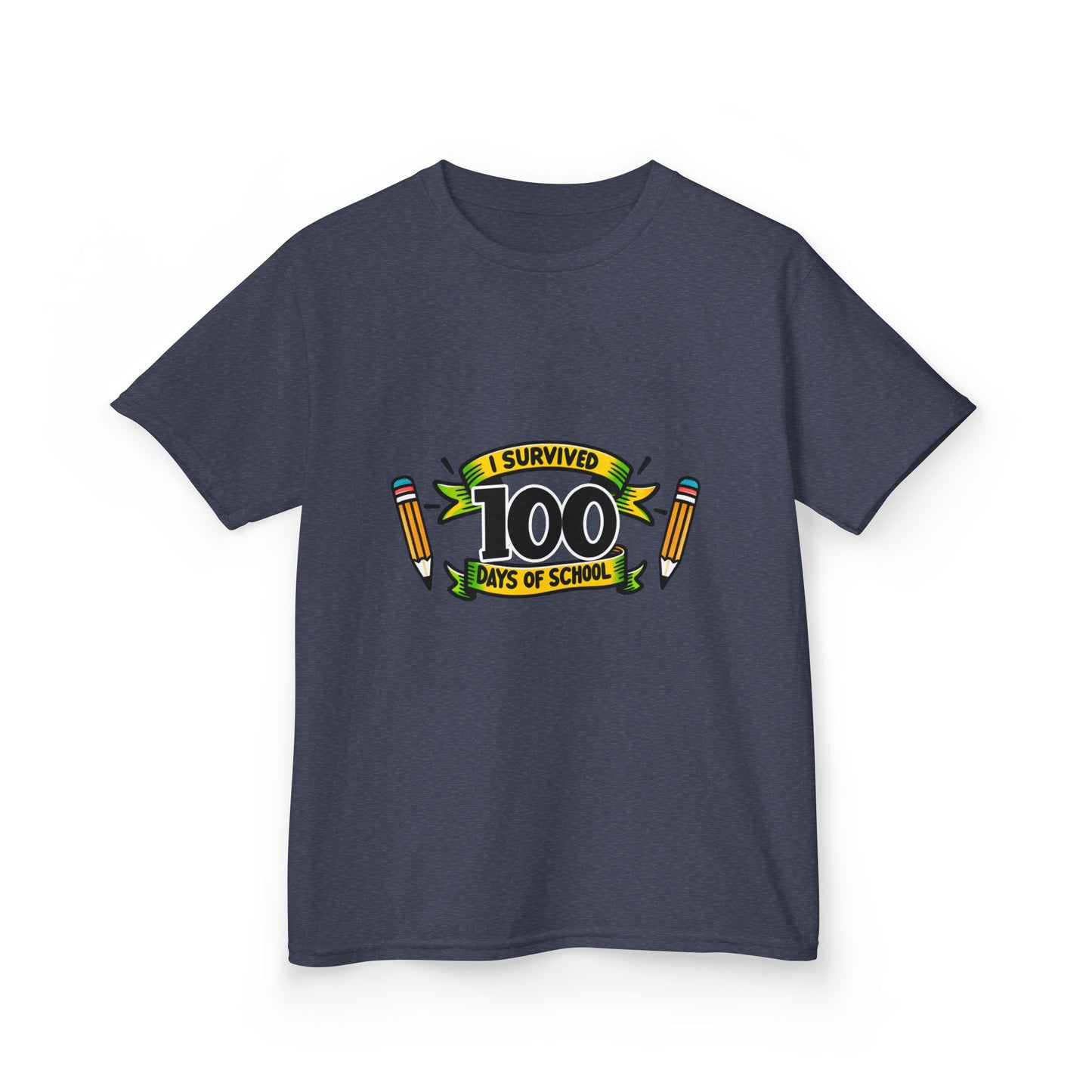 "I Survived 100 Days of School" Children's Heavy Cotton Tee