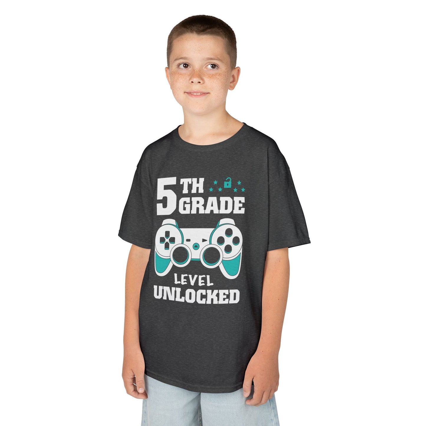 "5th Grade Level Unlocked" Children's Heavy Cotton Tee