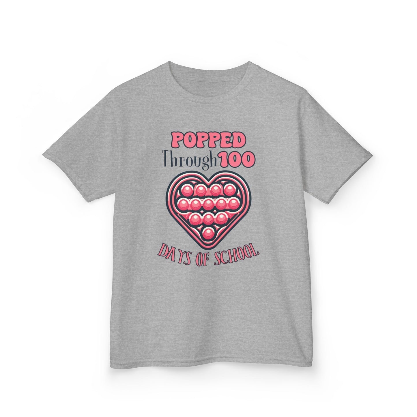 "Popped Through 100 Days of School" Children's Heavy Cotton Tee