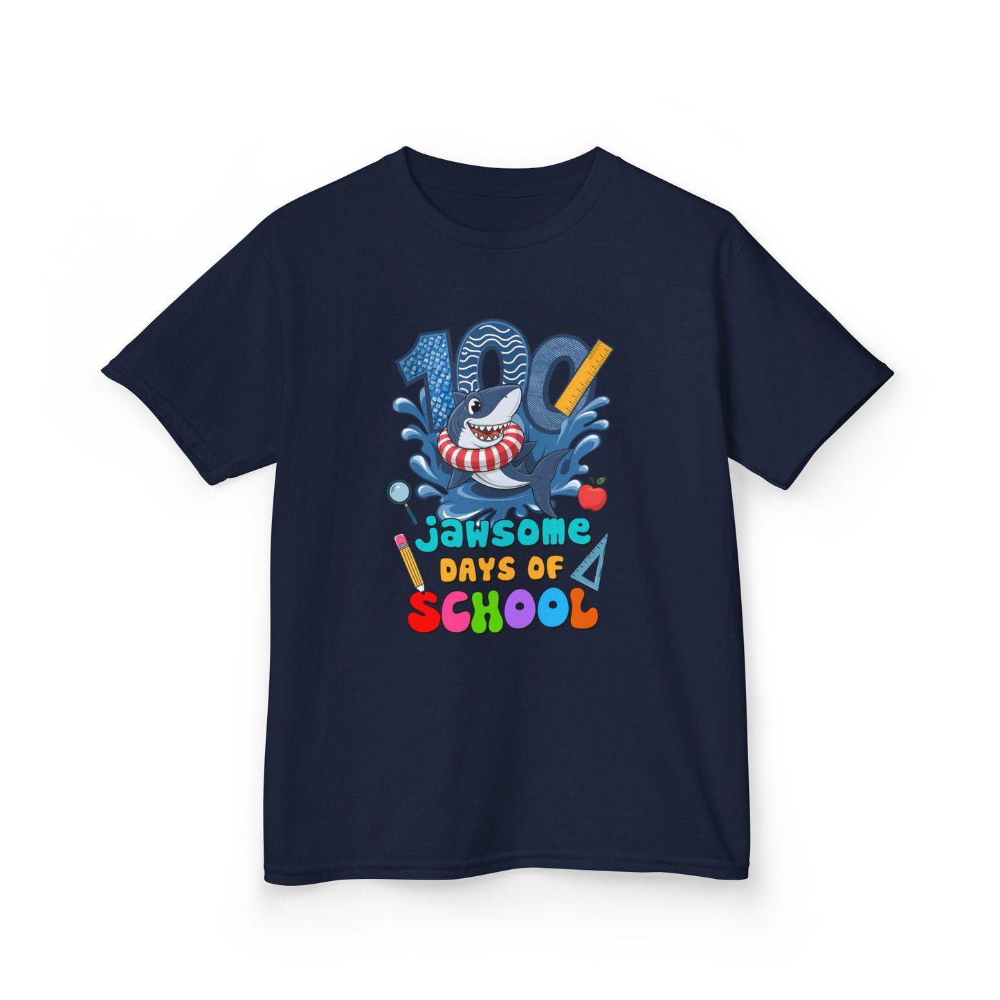 "100 Jawsome Days of School" Children's Heavy Cotton Tee