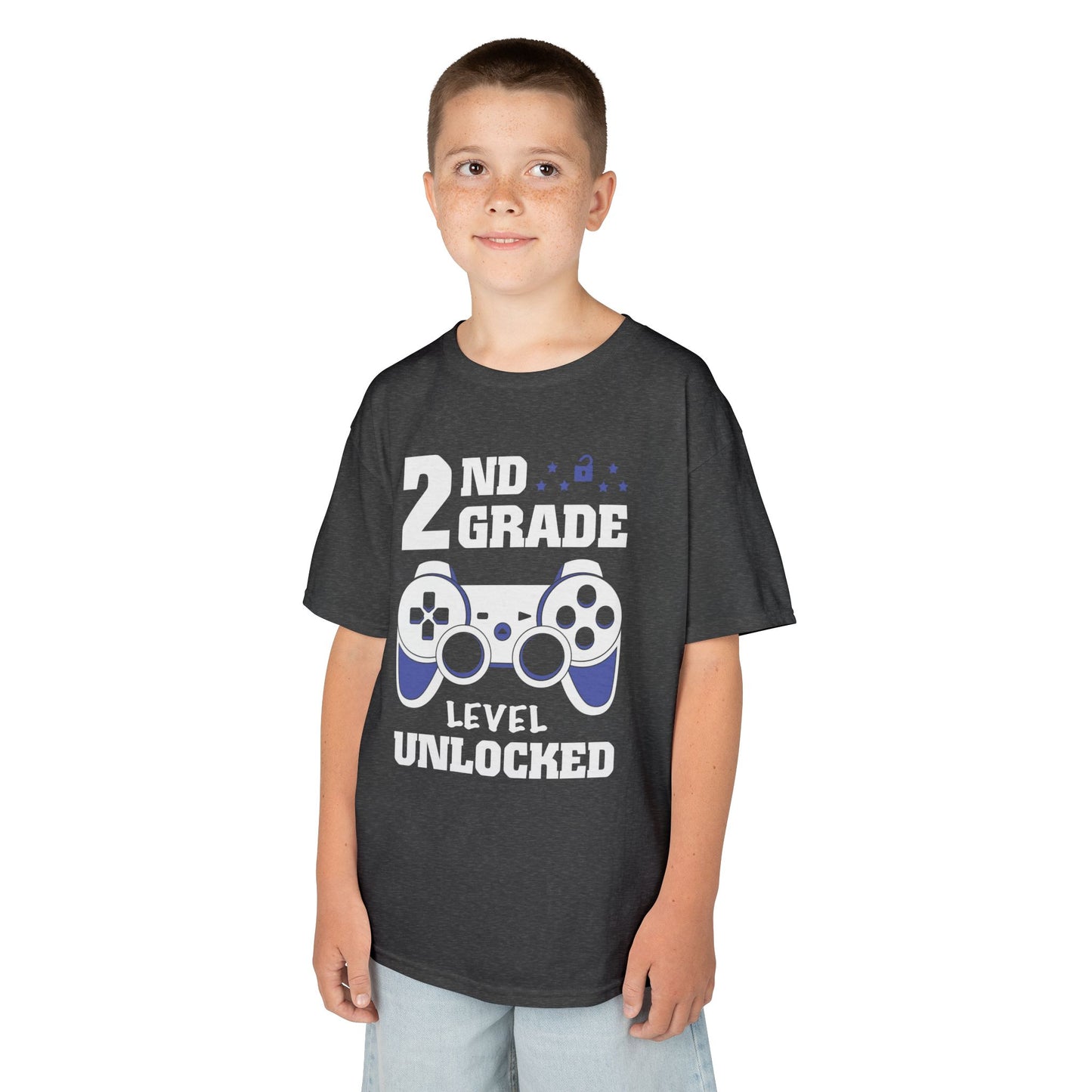 "2nd Grade Level Unlocked" Children's Heavy Cotton Tee