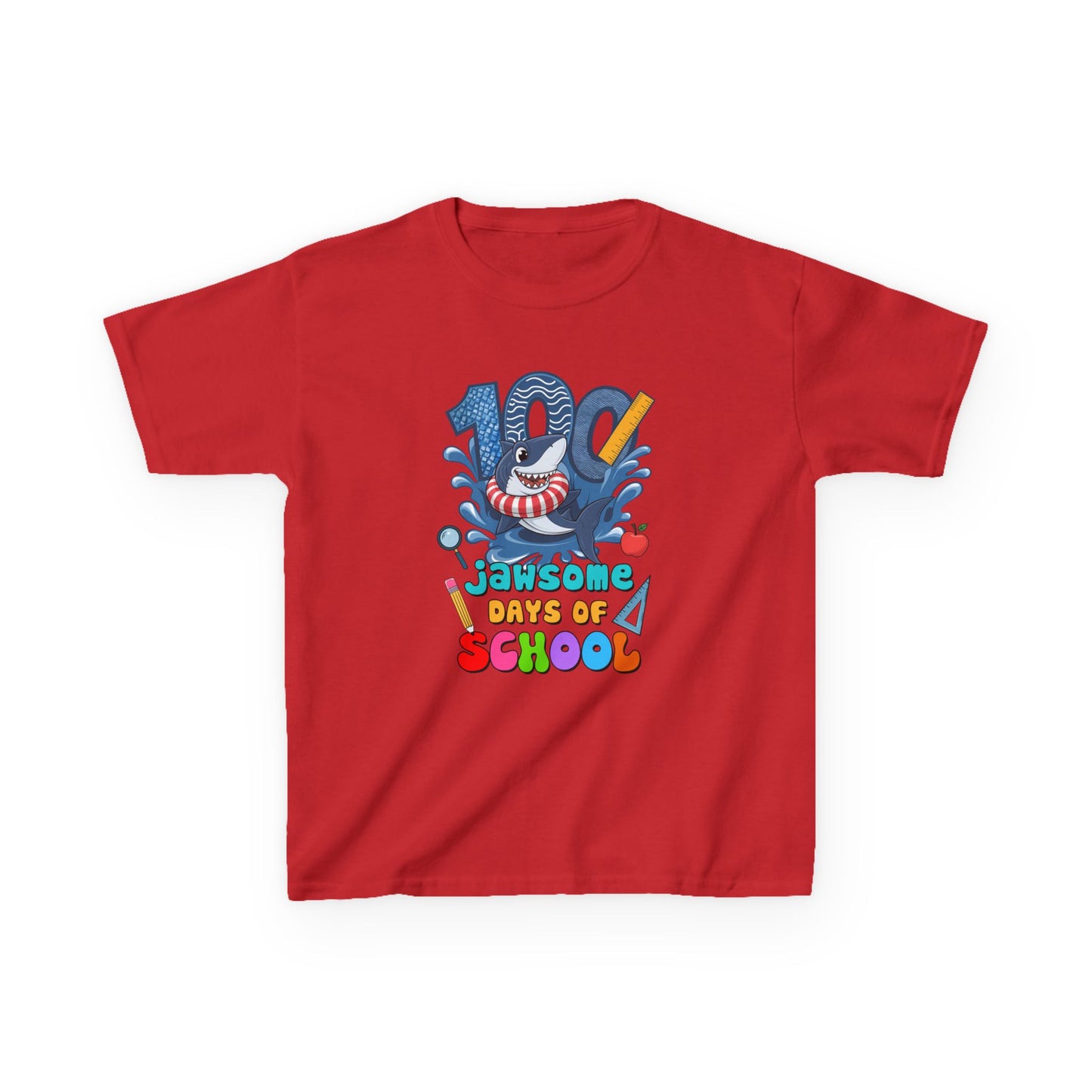"100 Jawsome Days of School" Children's Heavy Cotton Tee
