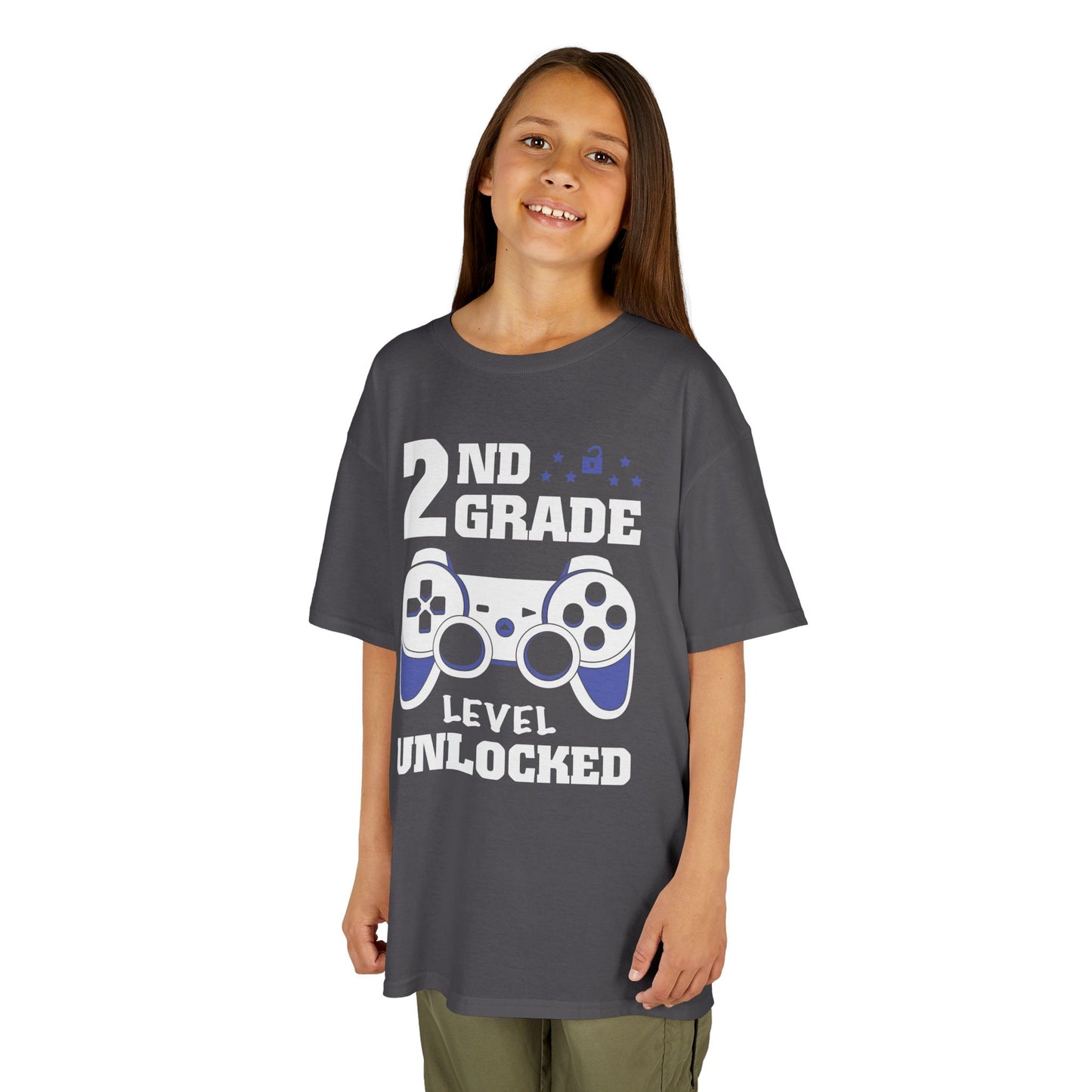 "2nd Grade Level Unlocked" Children's Heavy Cotton Tee