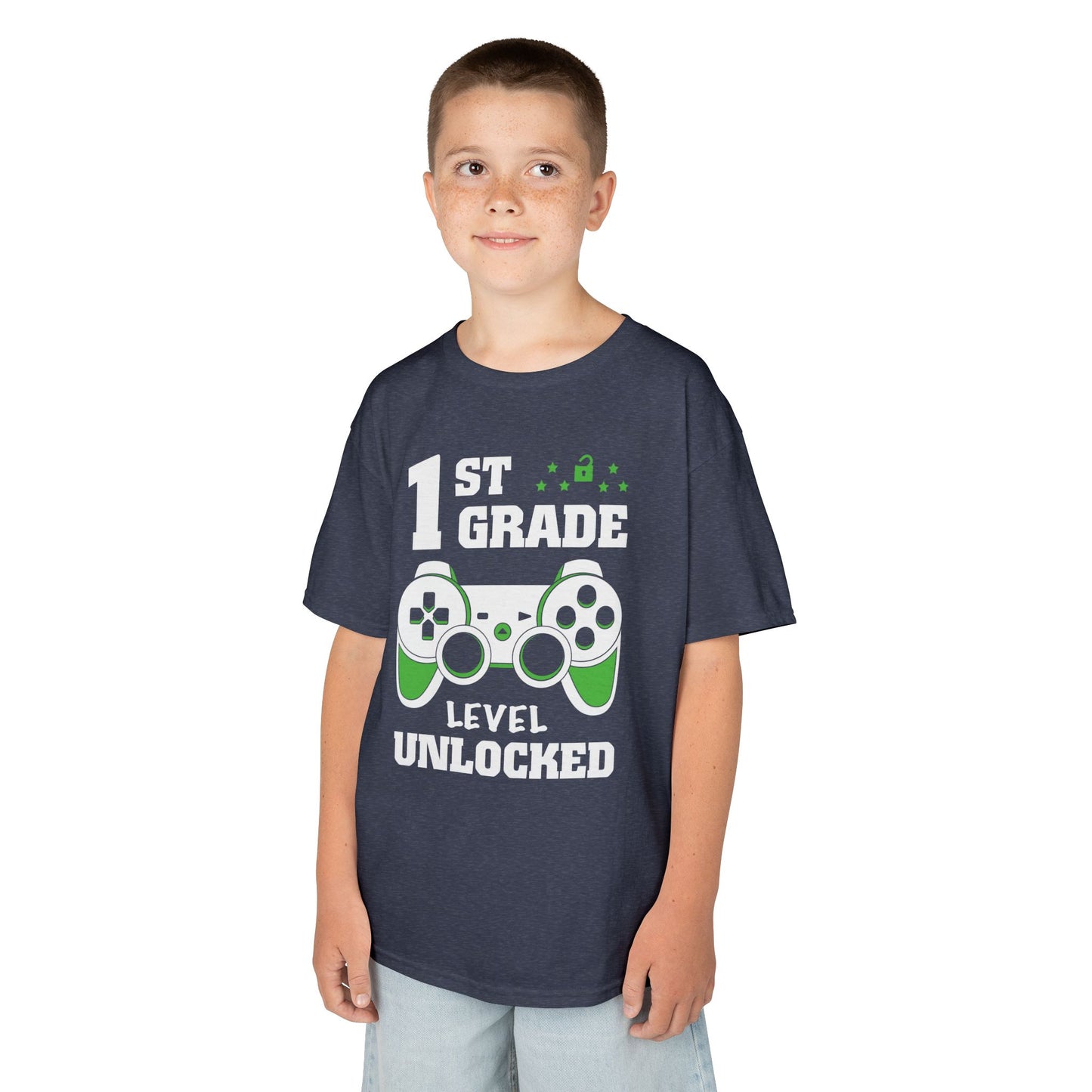 "1st Grade Level Unlocked" Children's Heavy Cotton Tee