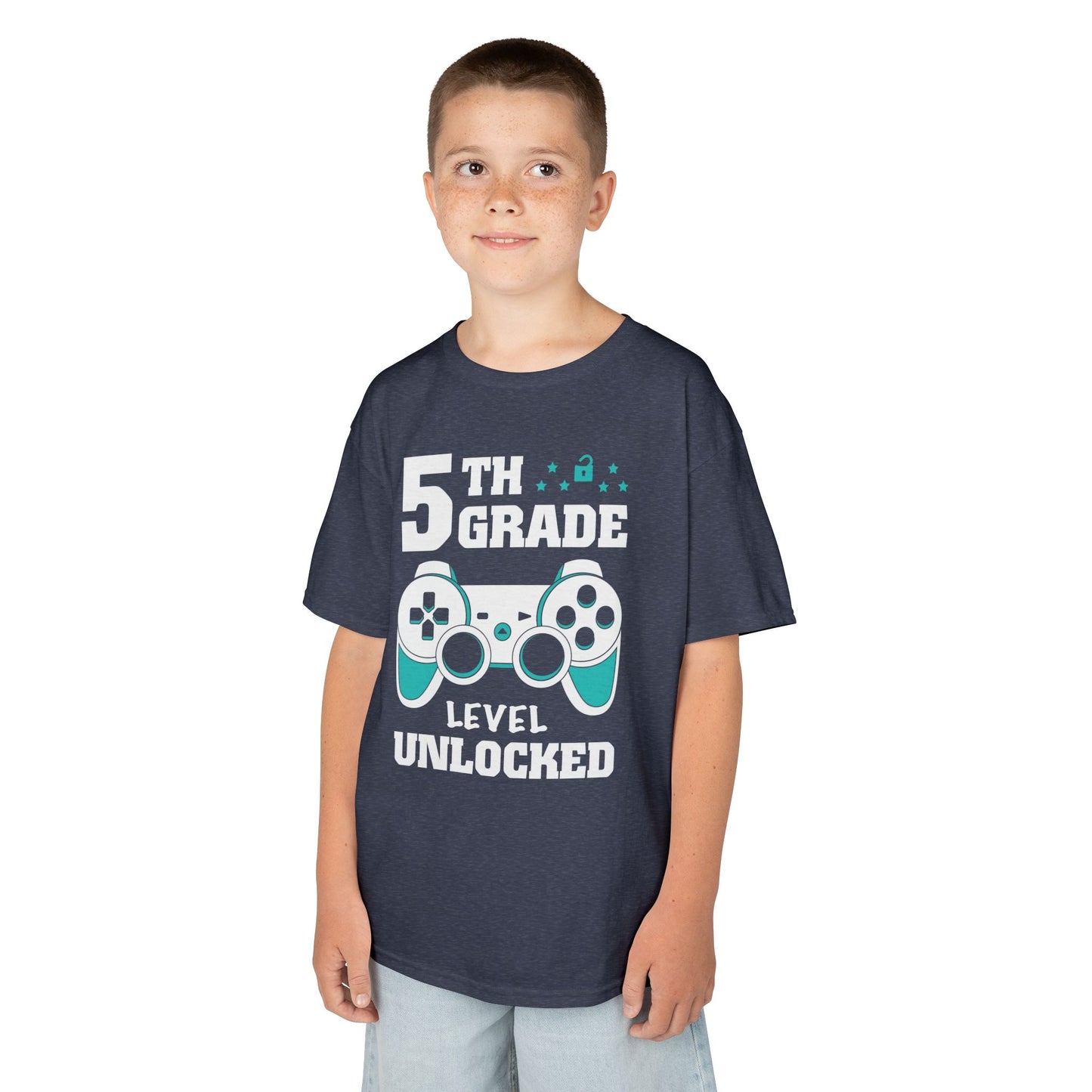 "5th Grade Level Unlocked" Children's Heavy Cotton Tee