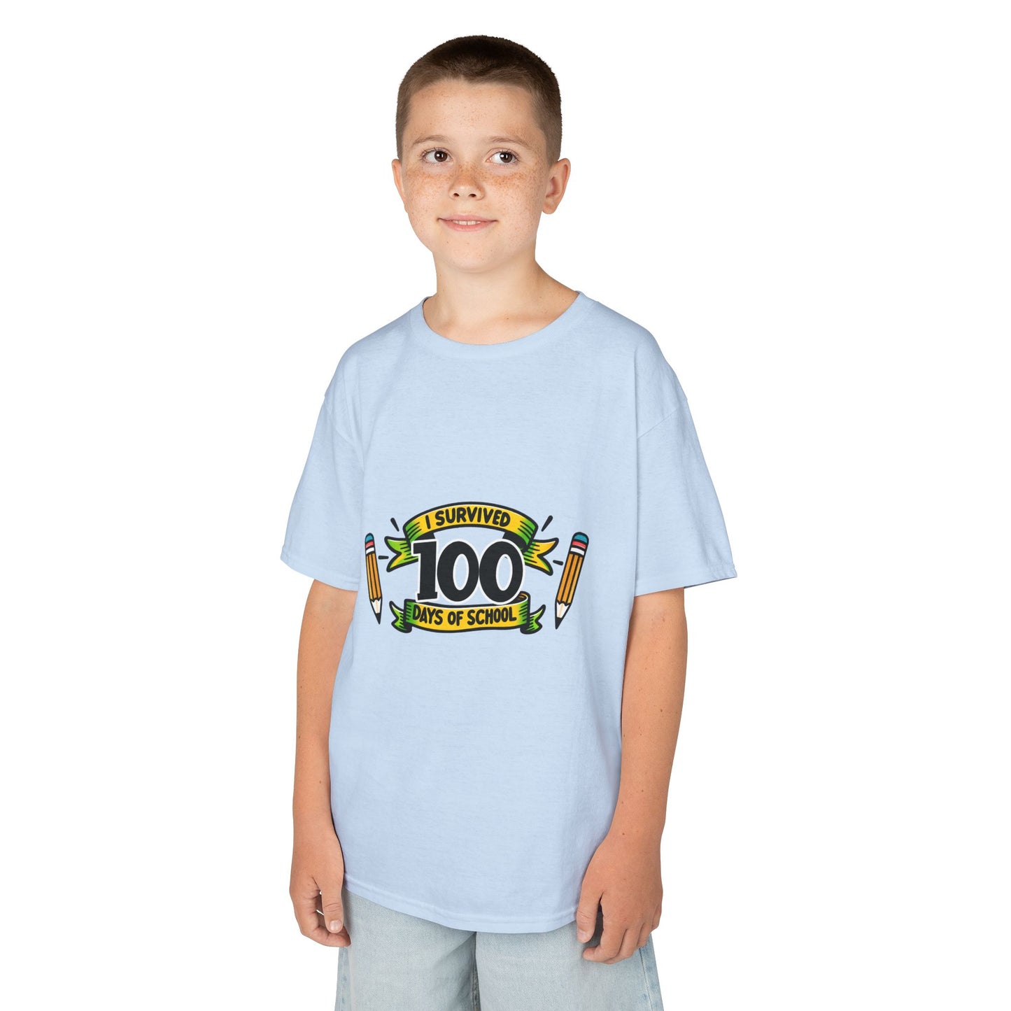 "I Survived 100 Days of School" Children's Heavy Cotton Tee