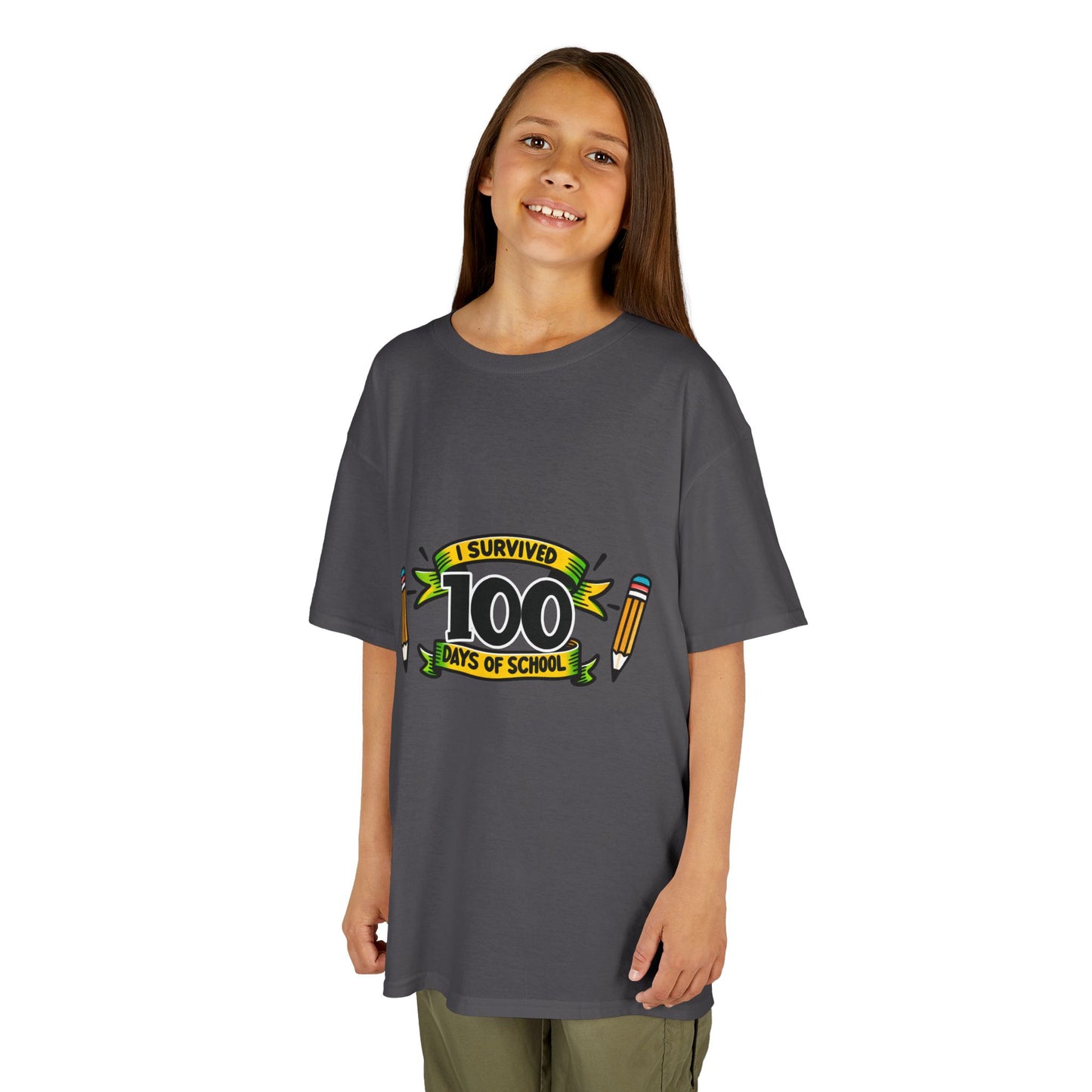 "I Survived 100 Days of School" Children's Heavy Cotton Tee